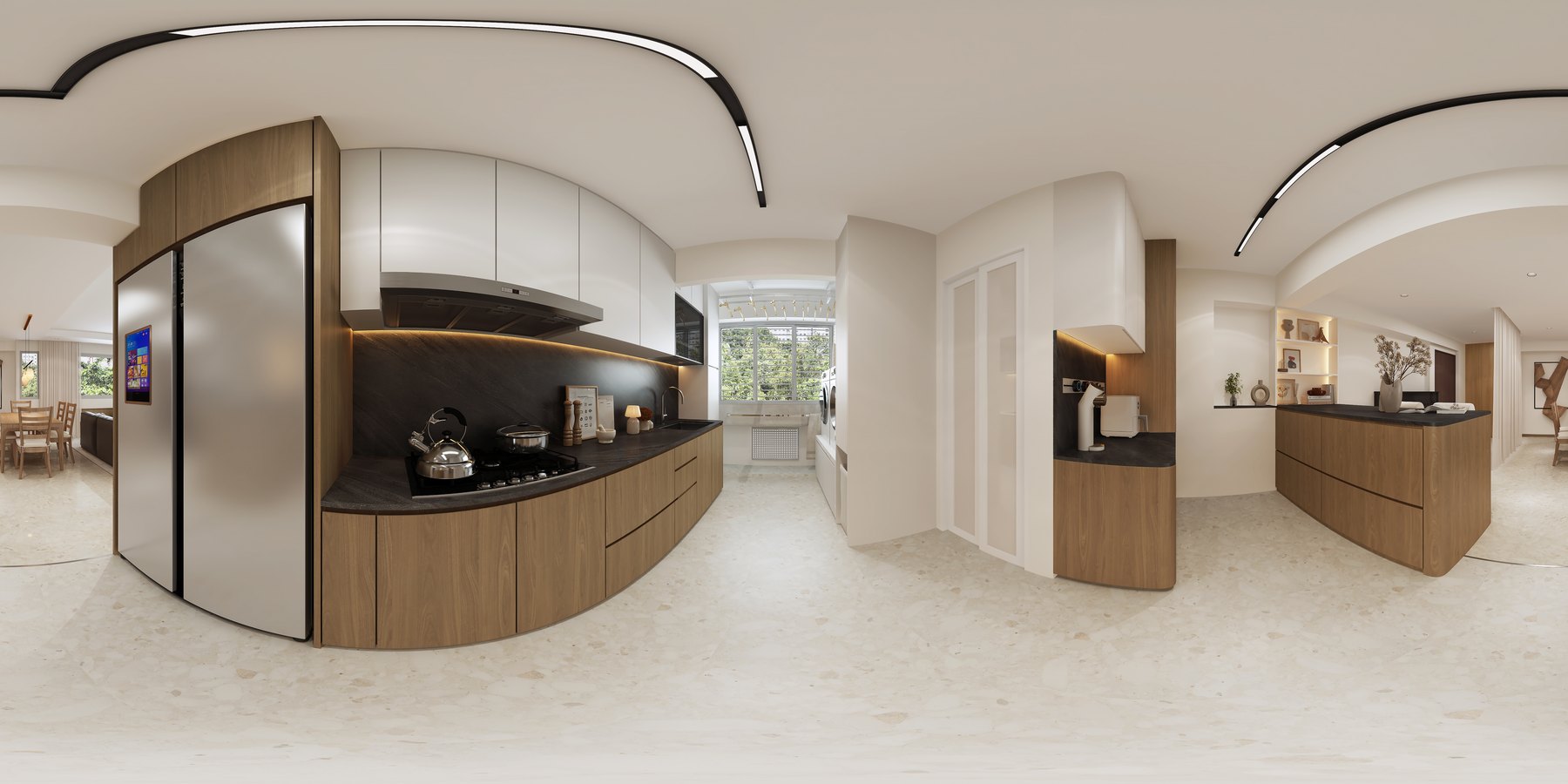 HDB Kebun Baru Heights Modern Japandi kitchen 3D interior design