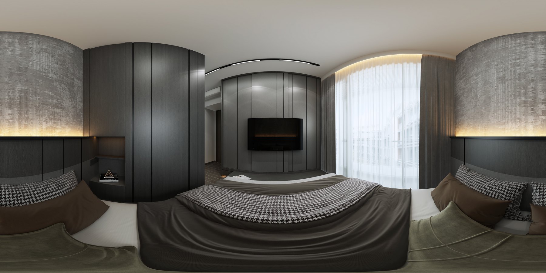 Seletar Park Residence Modern Industrial master bedroom 3D interior design