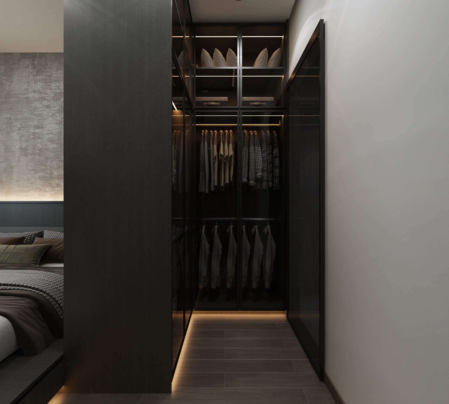 Seletar Park Residence Modern Industrial master bedroom 3D interior design