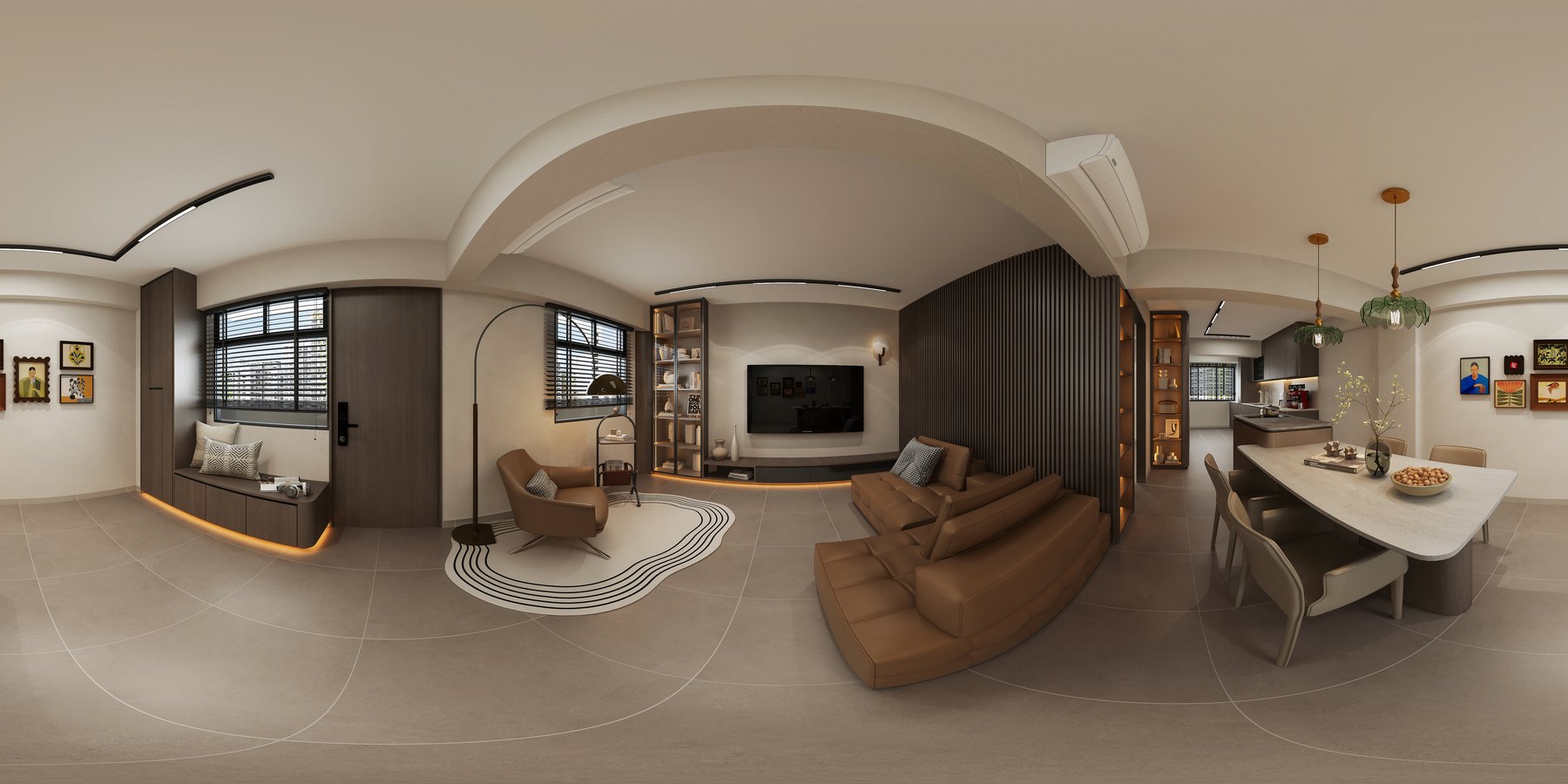 HDB Tanjong Pagar Plaza Modern Japandi living area 3D interior design