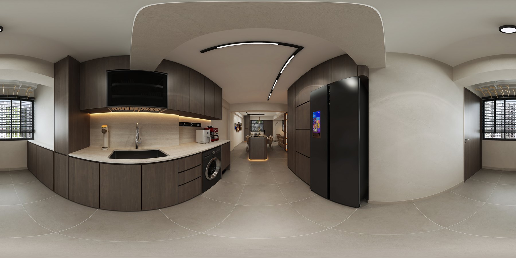HDB Tanjong Pagar Plaza Modern Japandi kitchen 3D interior design