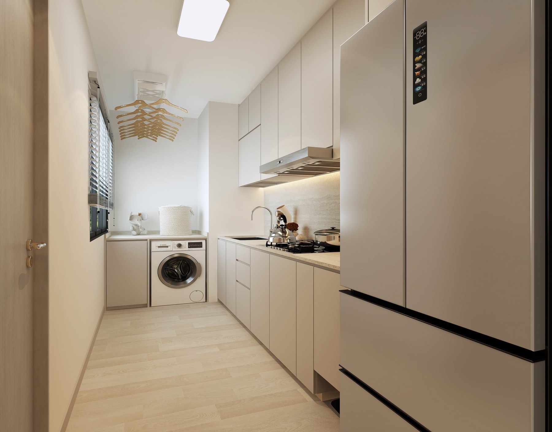 HDB EastLink I @ Canberra Minimalist kitchen 3D interior design
