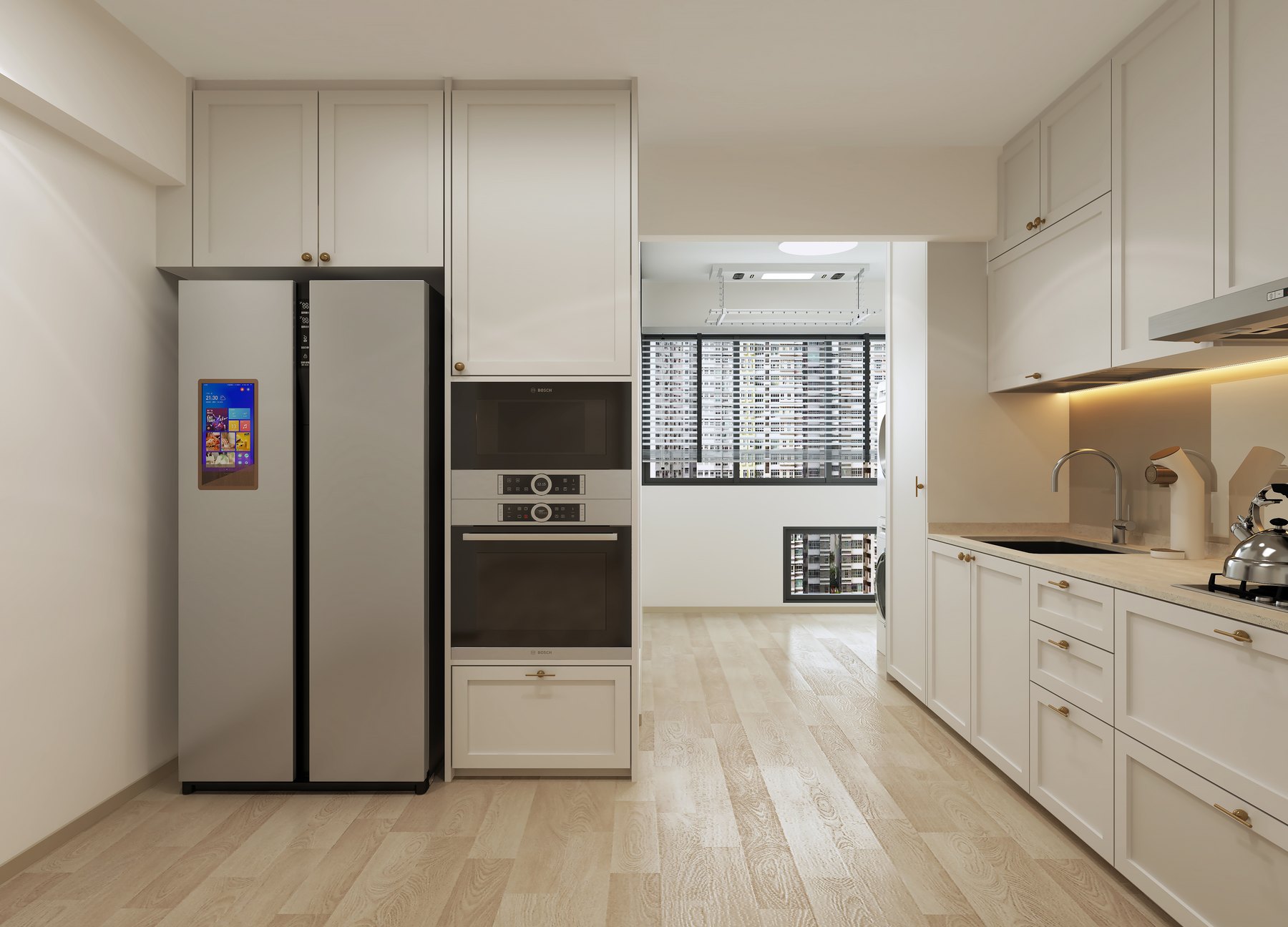 HDB Pangshan Court Modern Classic kitchen 3D interior design