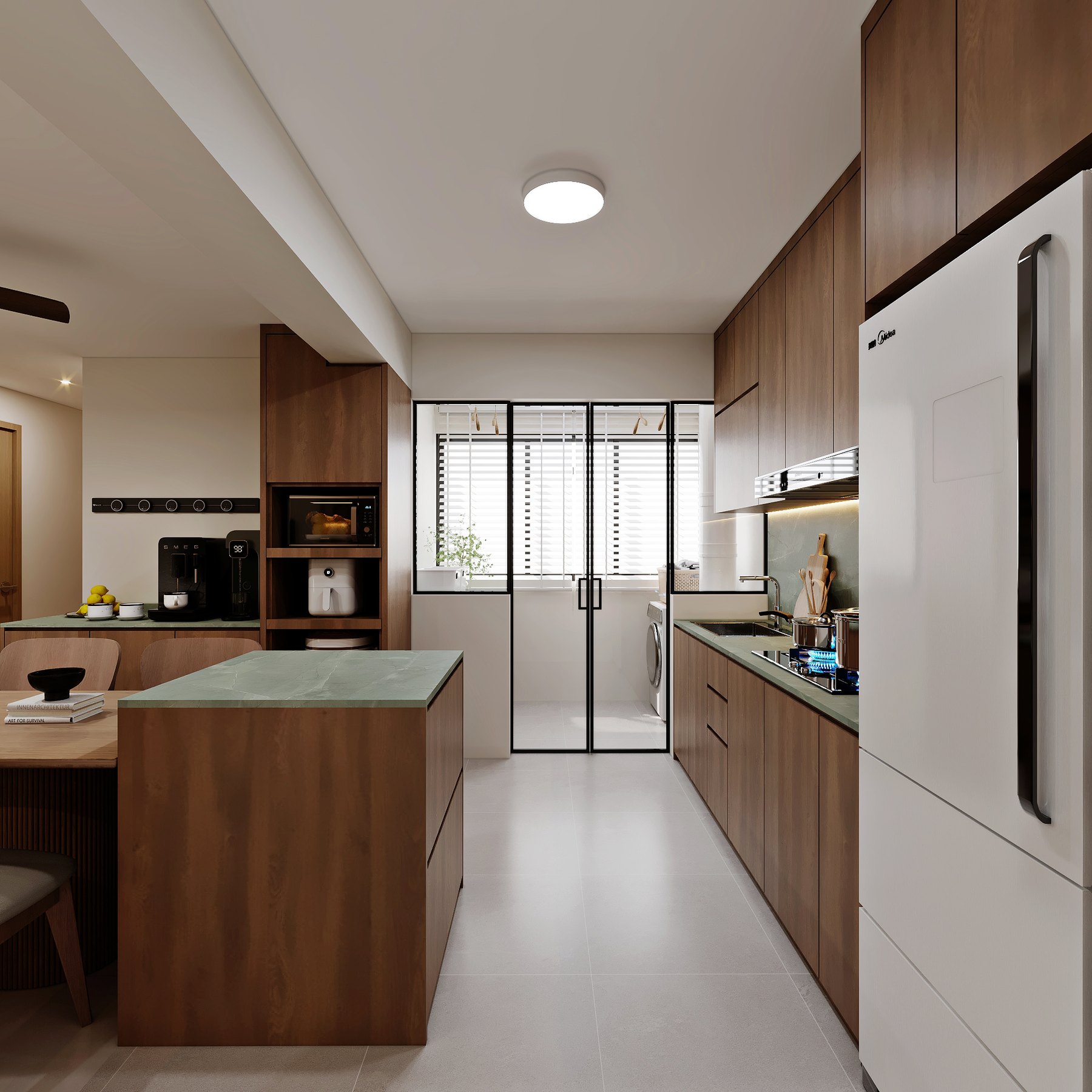 HDB UrbanVille @ Woodlands Scandinavian kitchen 3D interior design