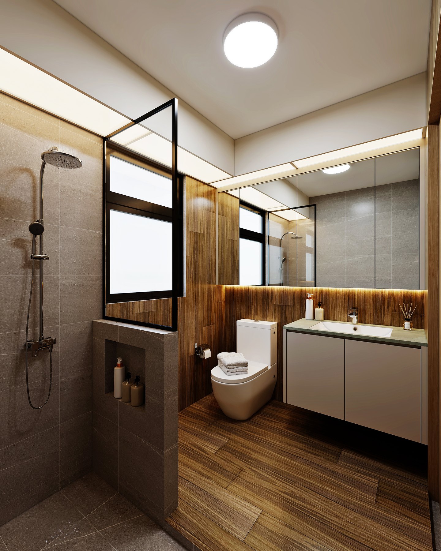 HDB UrbanVille @ Woodlands Scandinavian bathroom 3D interior design