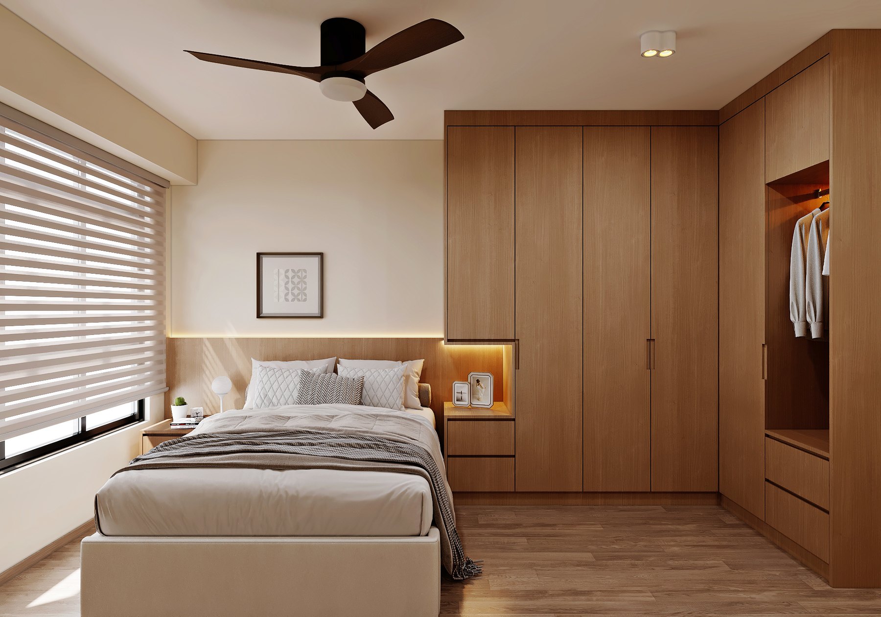 HDB UrbanVille @ Woodlands Scandinavian bedroom 3D interior design