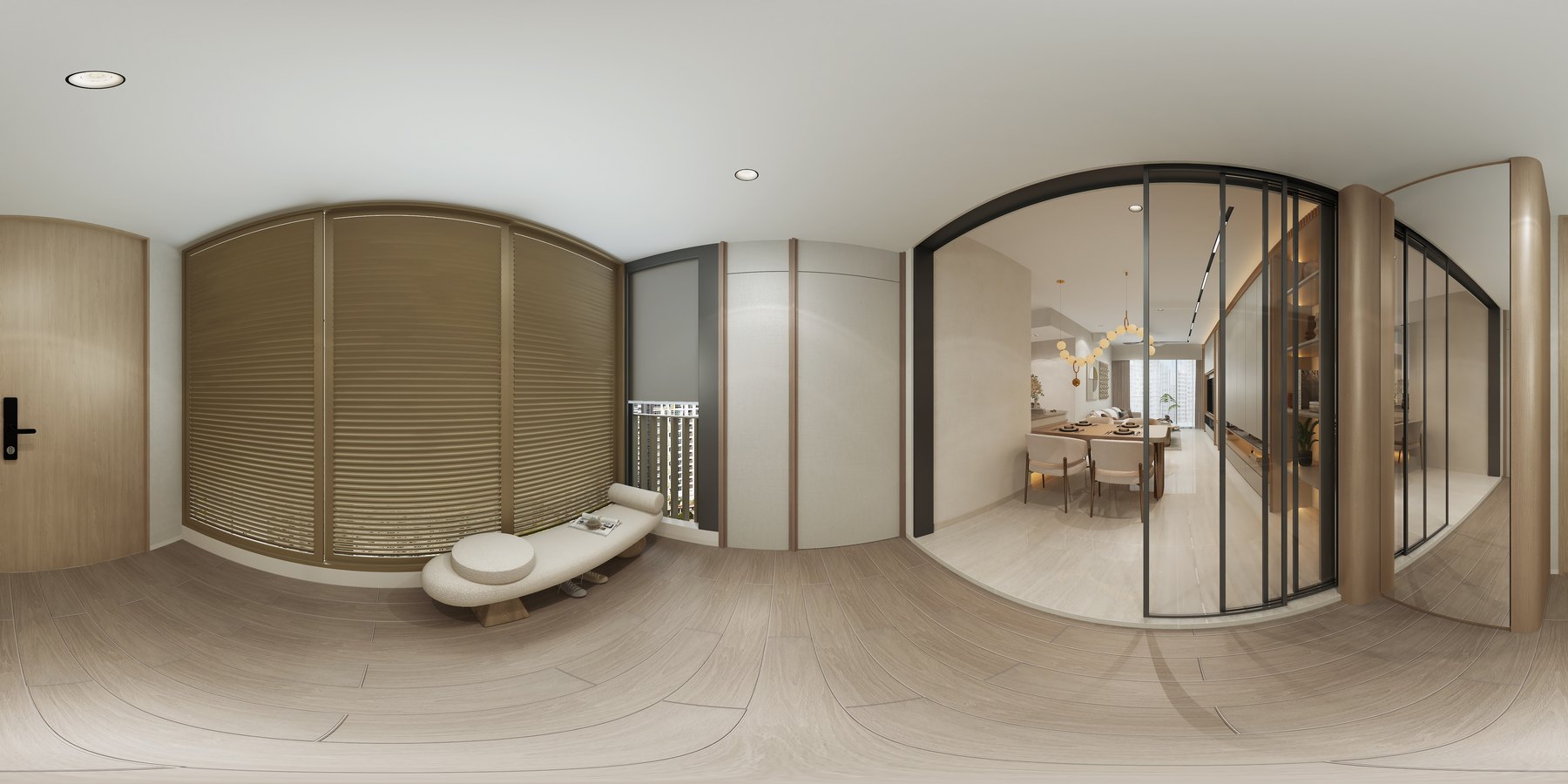 Sol Acres Modern Scandinavian entrance 3D interior design