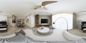 Livia Modern Scandinavian living area 3D interior design
