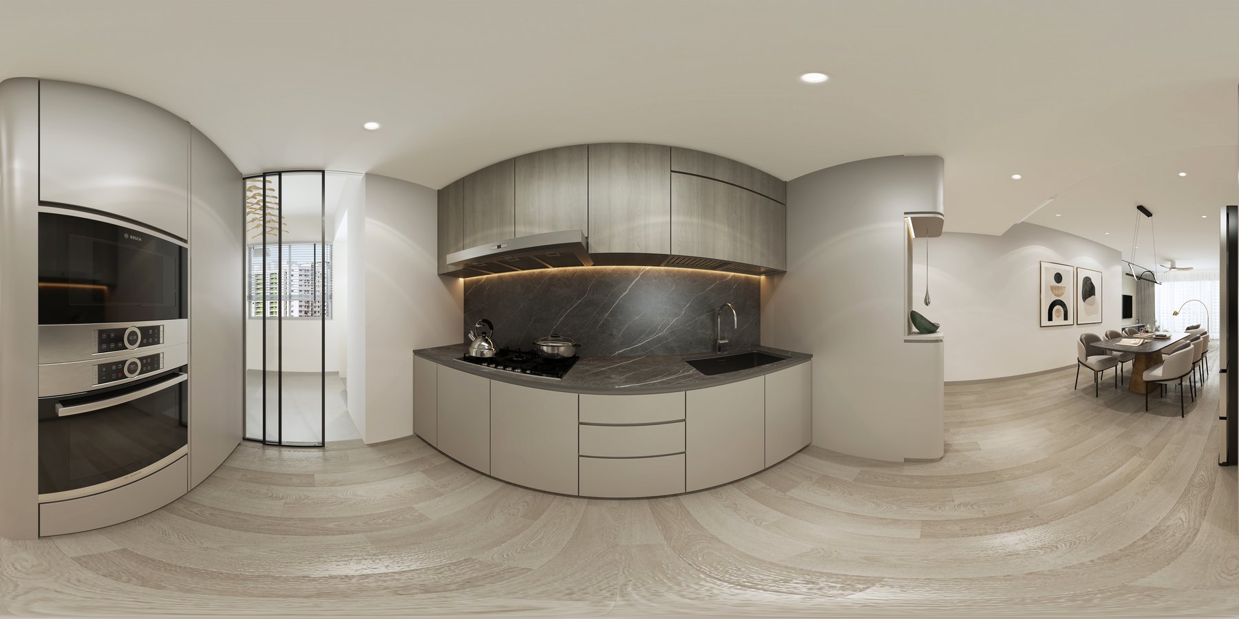 Livia Modern Scandinavian kitchen 3D interior design