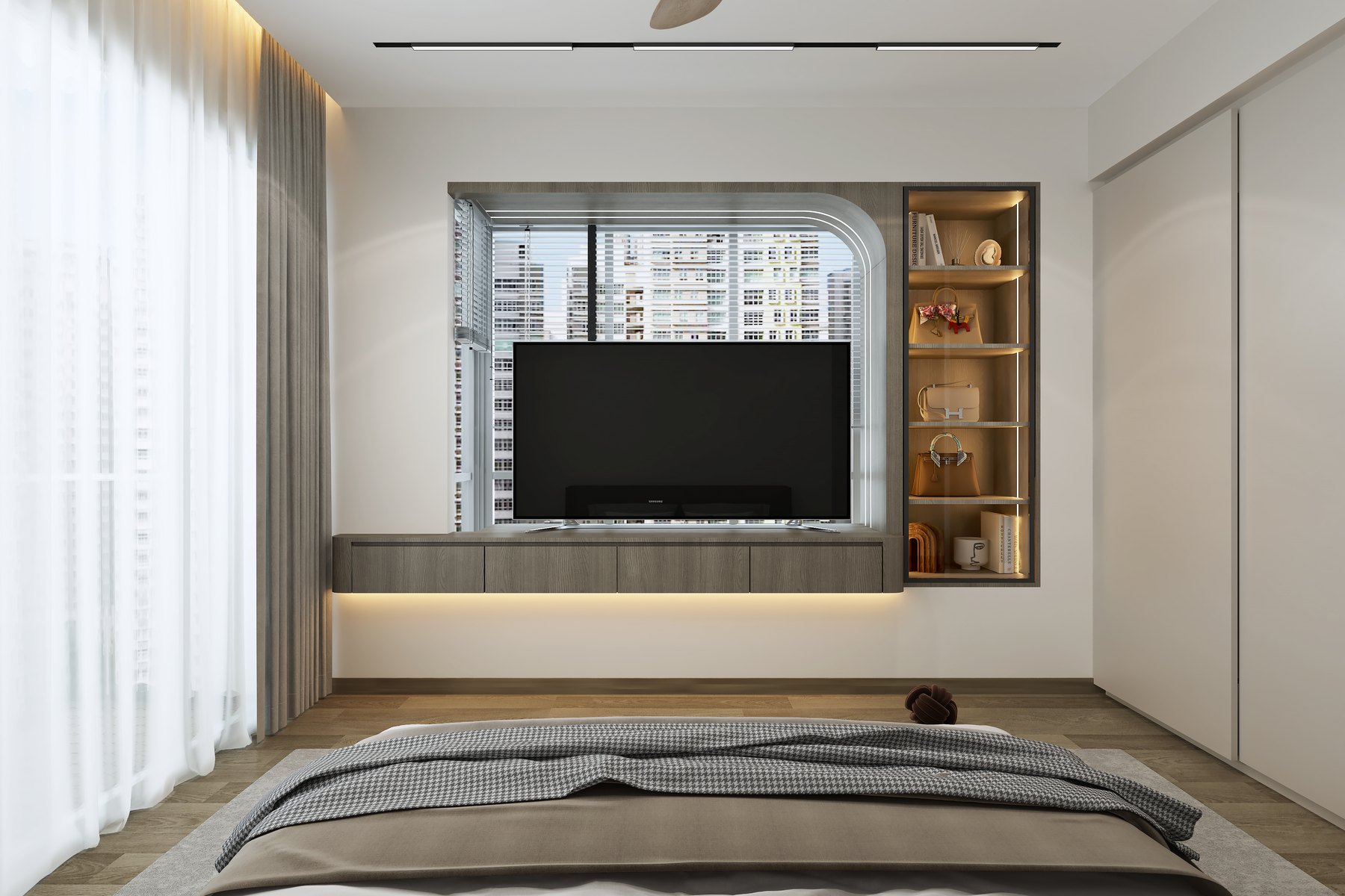 Livia Modern Scandinavian master bedroom 3D interior design