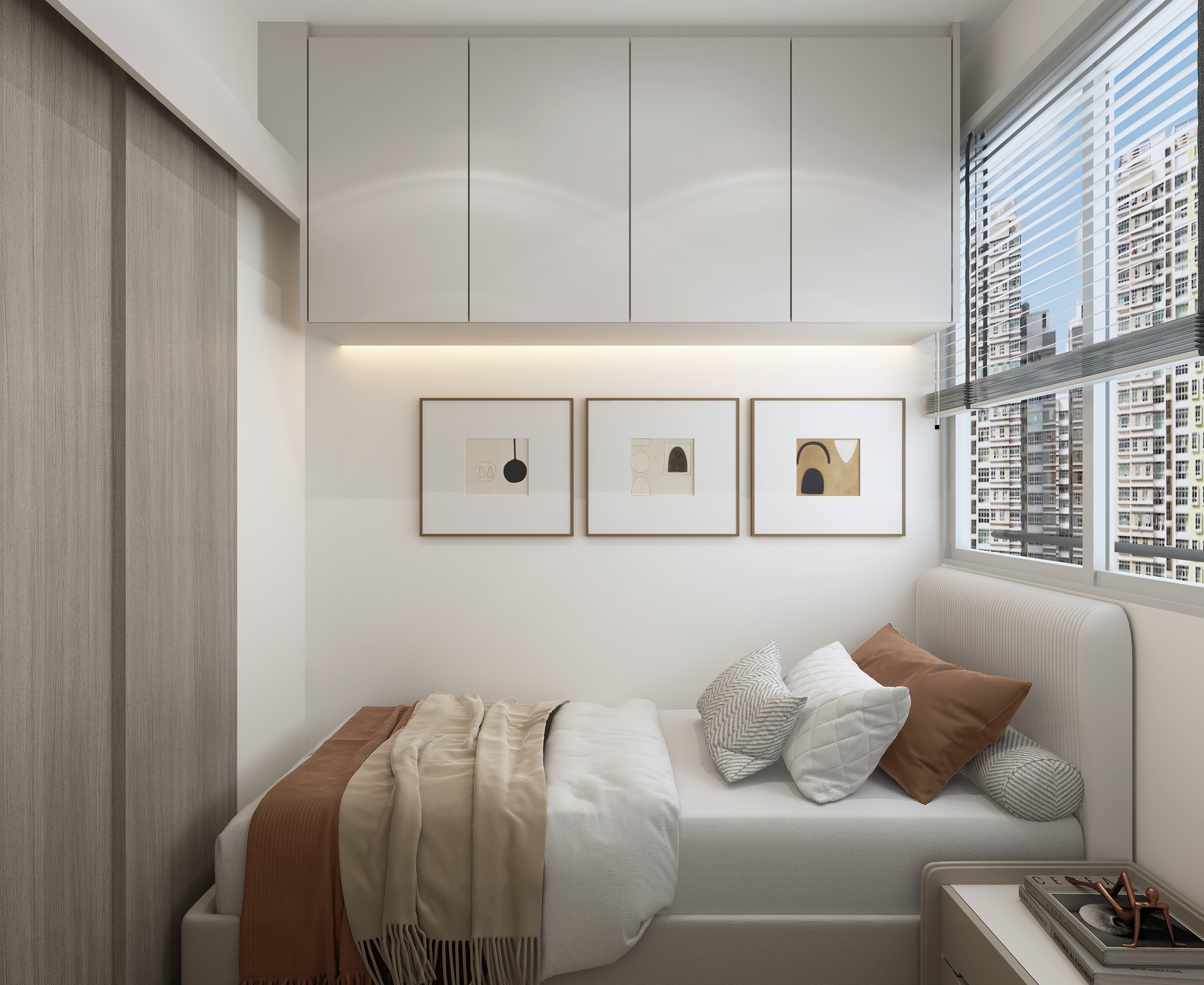 Livia Modern Scandinavian bedroom 3D interior design