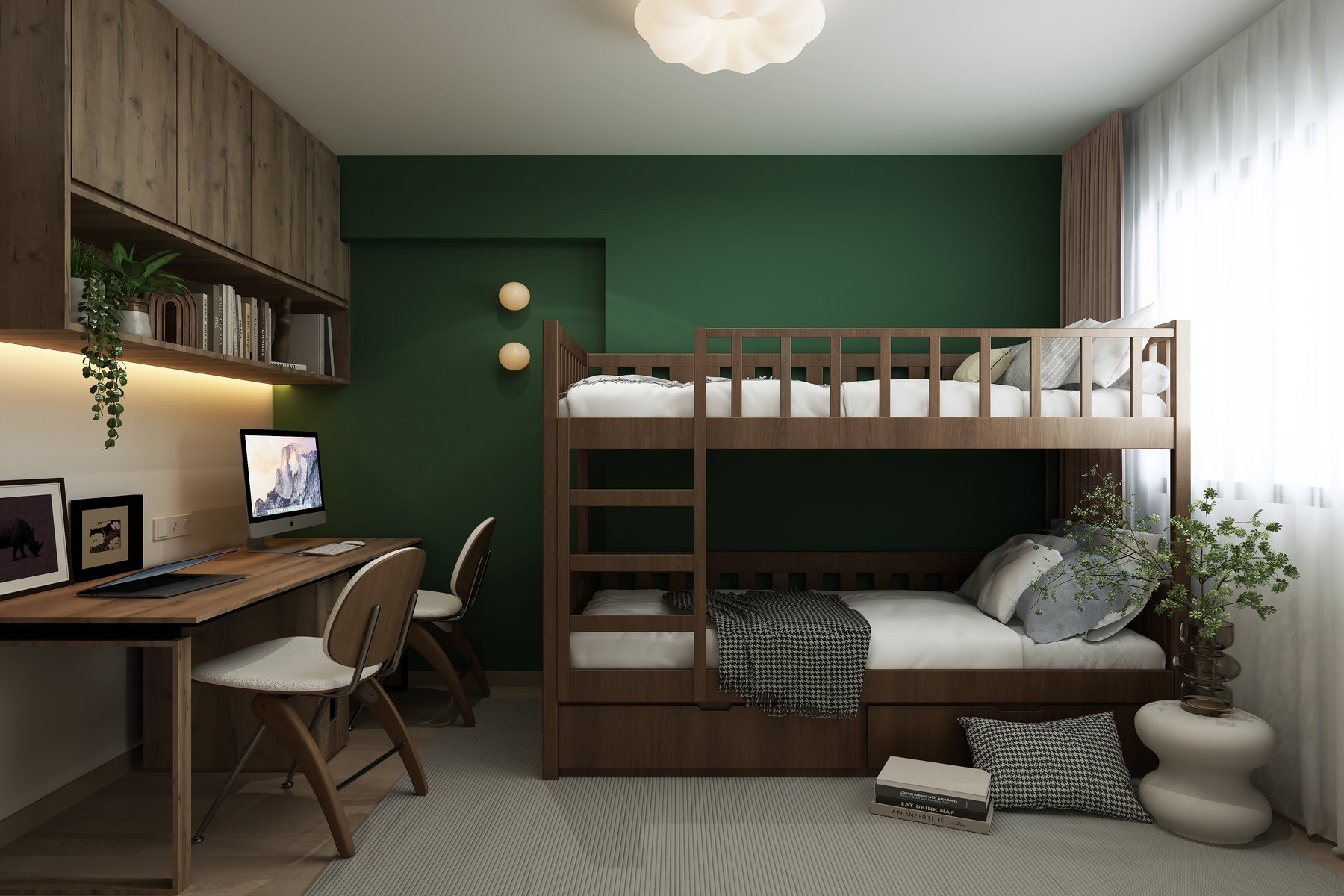 HDB West Hill @ Bukit Batok Modern Fusion bedroom 3D interior design