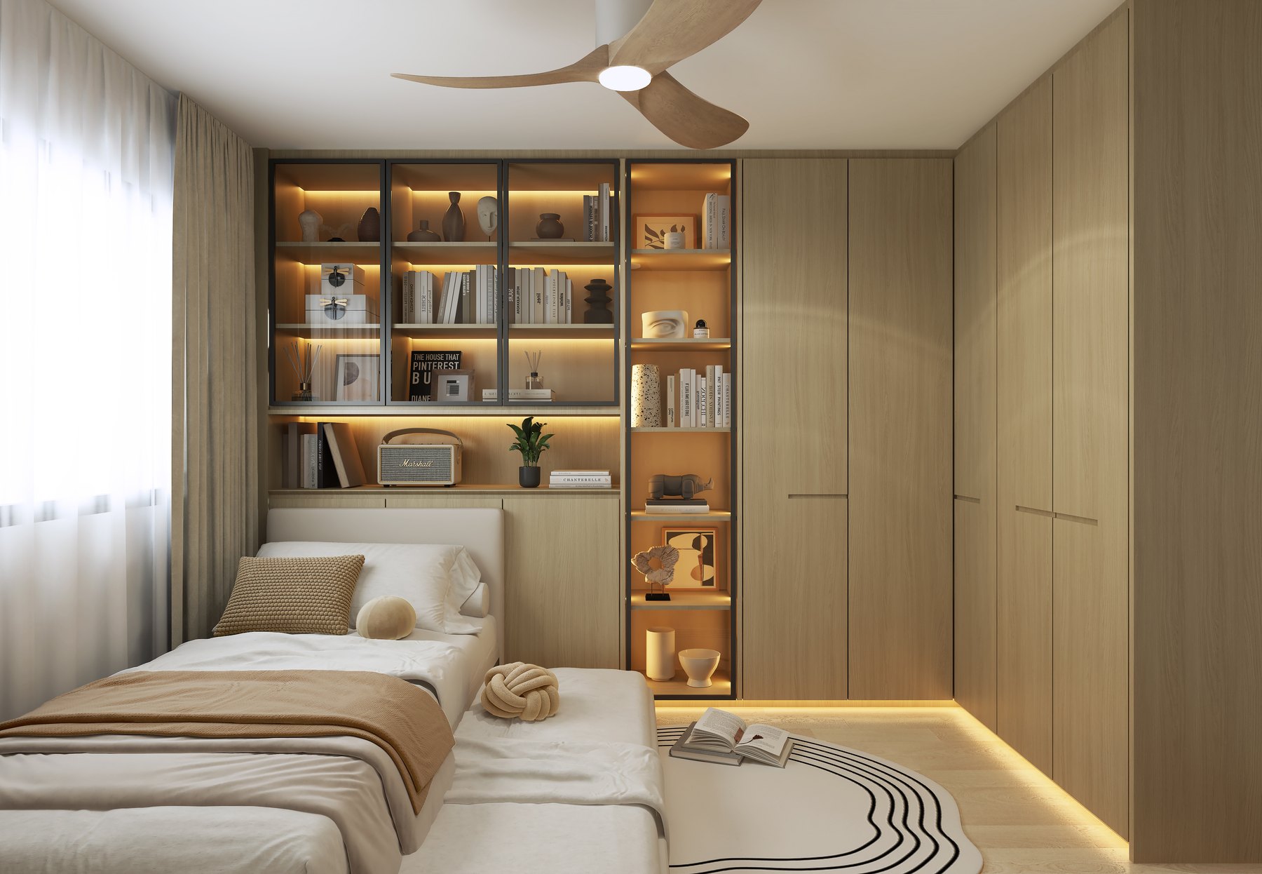 HDB West Hill @ Bukit Batok Modern Fusion bedroom 3D interior design