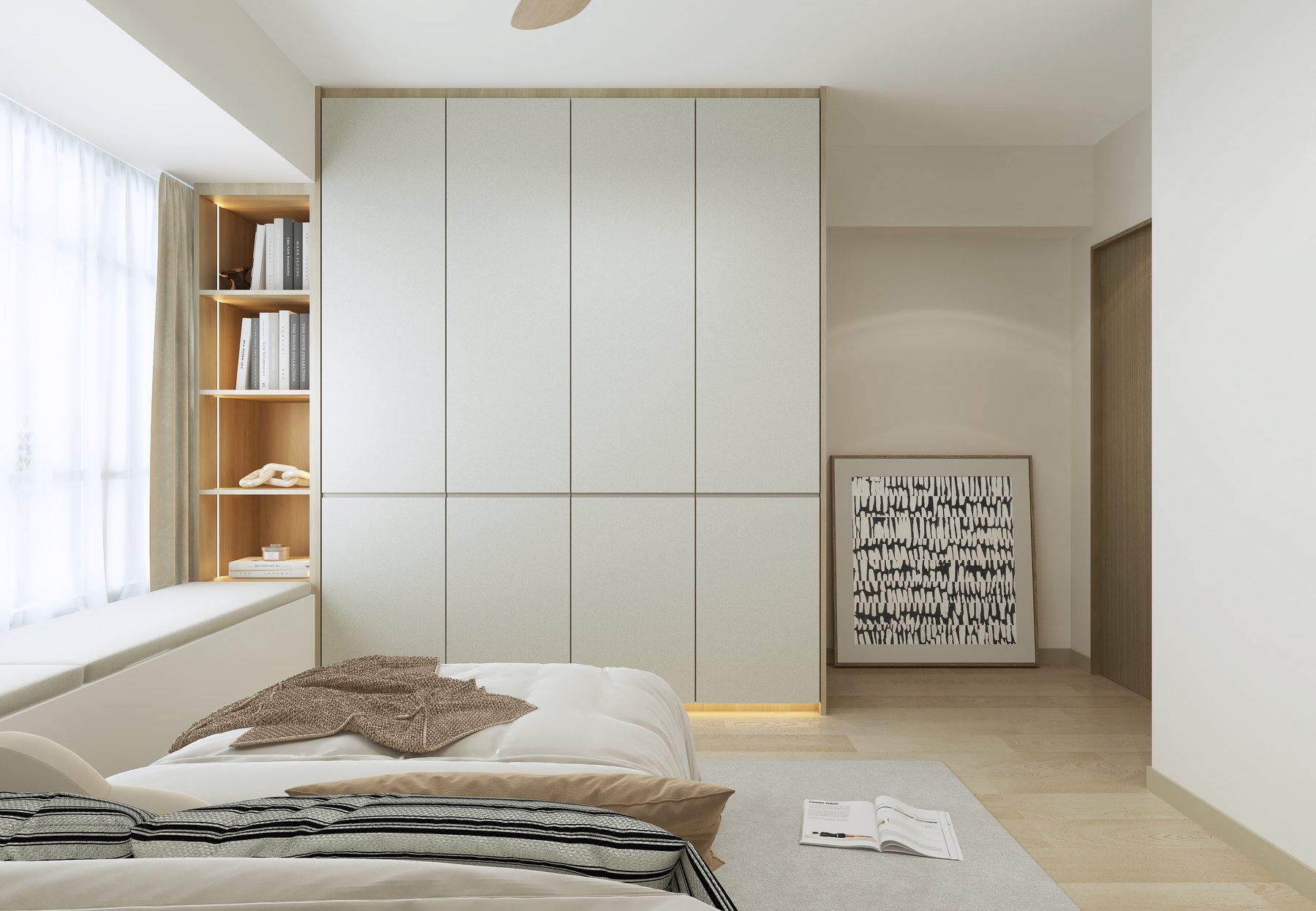 HDB Casa Clementi Modern Scandinavian bedroom 3D interior design