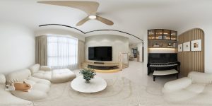 Kovan Wellspring Scandinavian living area 3D interior design