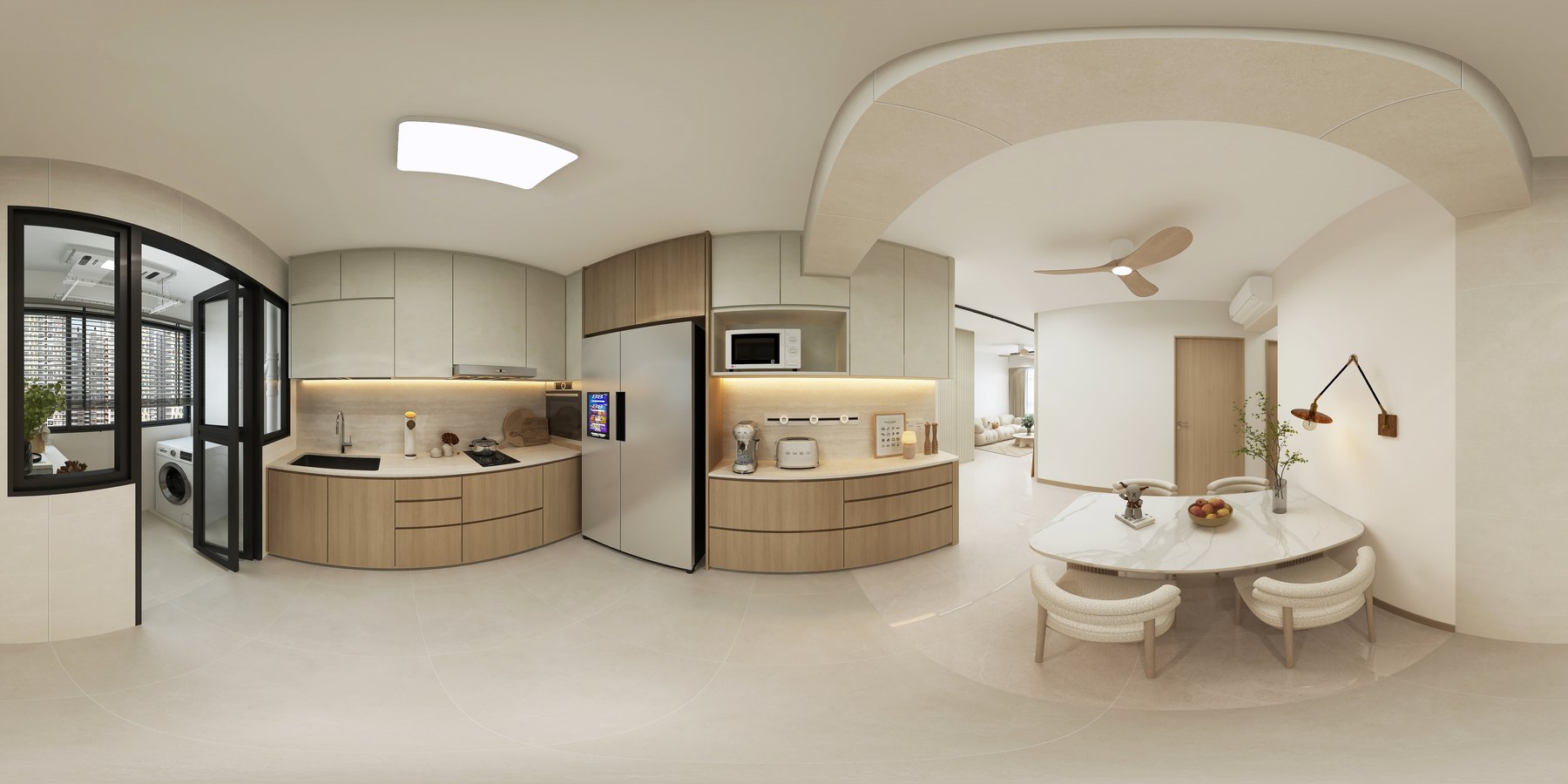 Kovan Wellspring Scandinavian kitchen 3D interior design