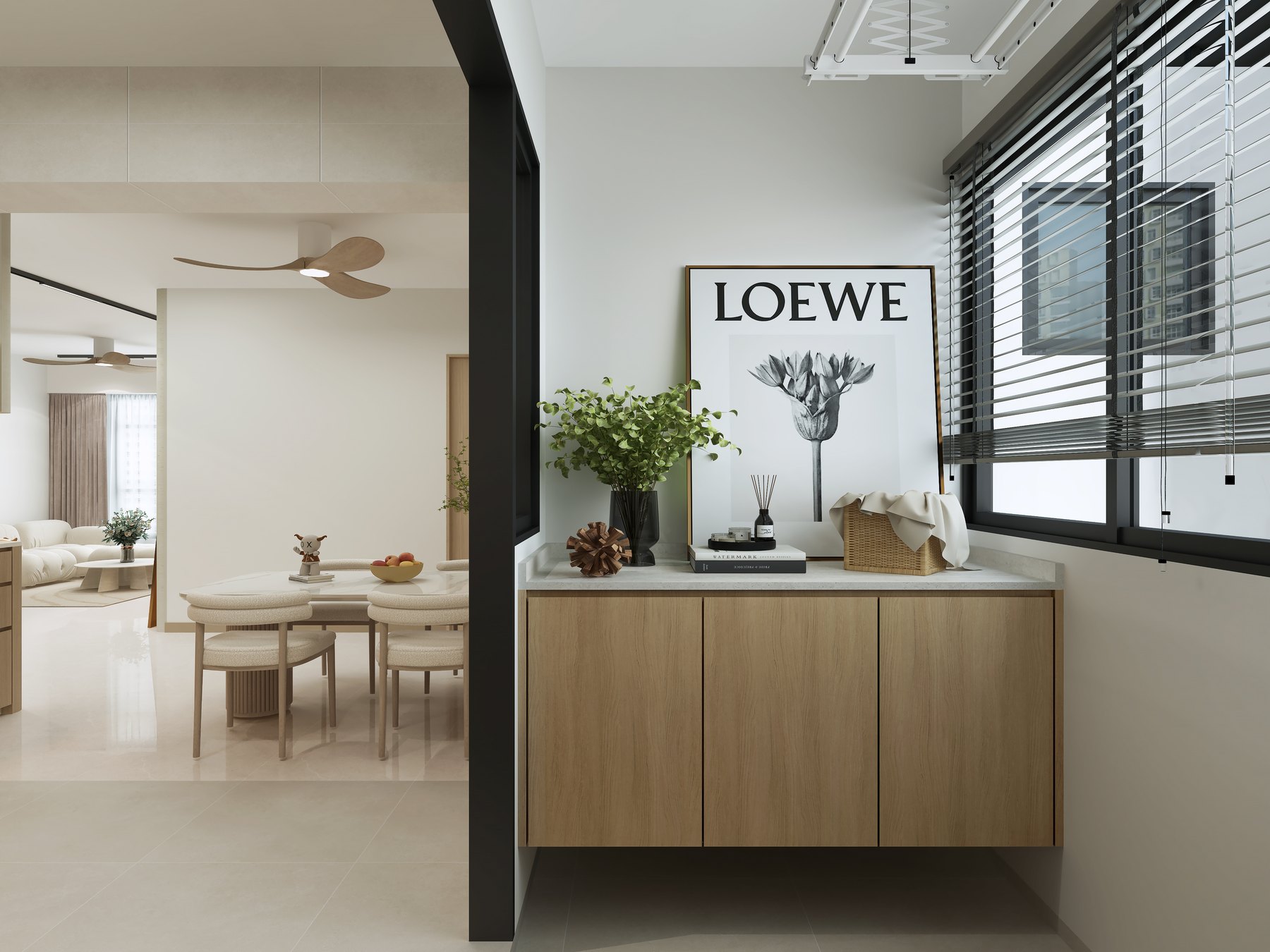 Kovan Wellspring Scandinavian service yard 3D interior design