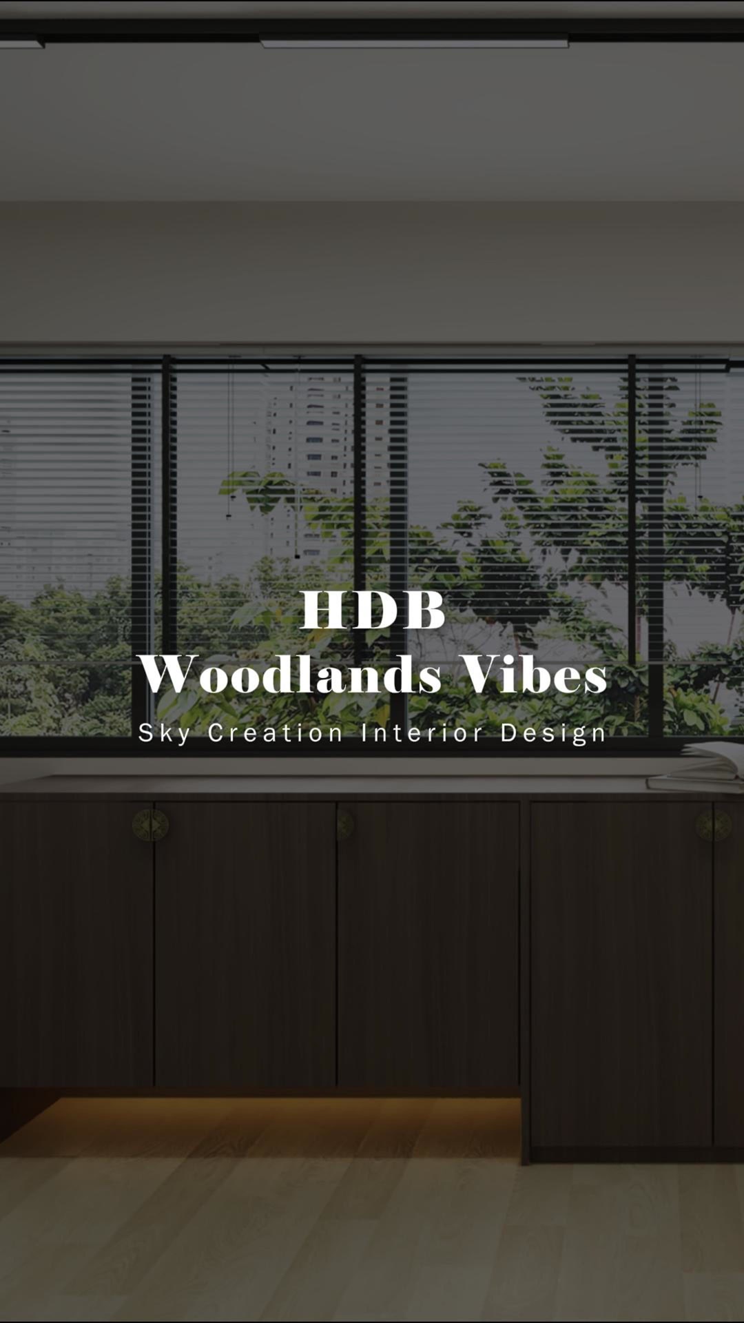 Original HDB Woodlands Vibes 3D cover showing the warm living room and softly illuminated television wall