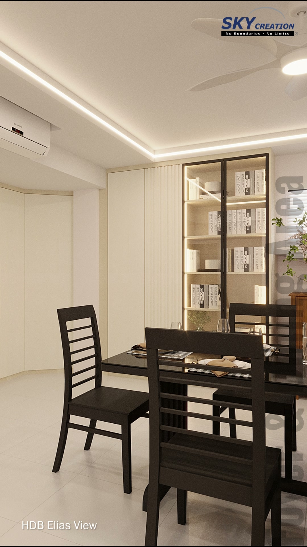 Elias View kitchen with warm timber base cabinets and pale upper storage