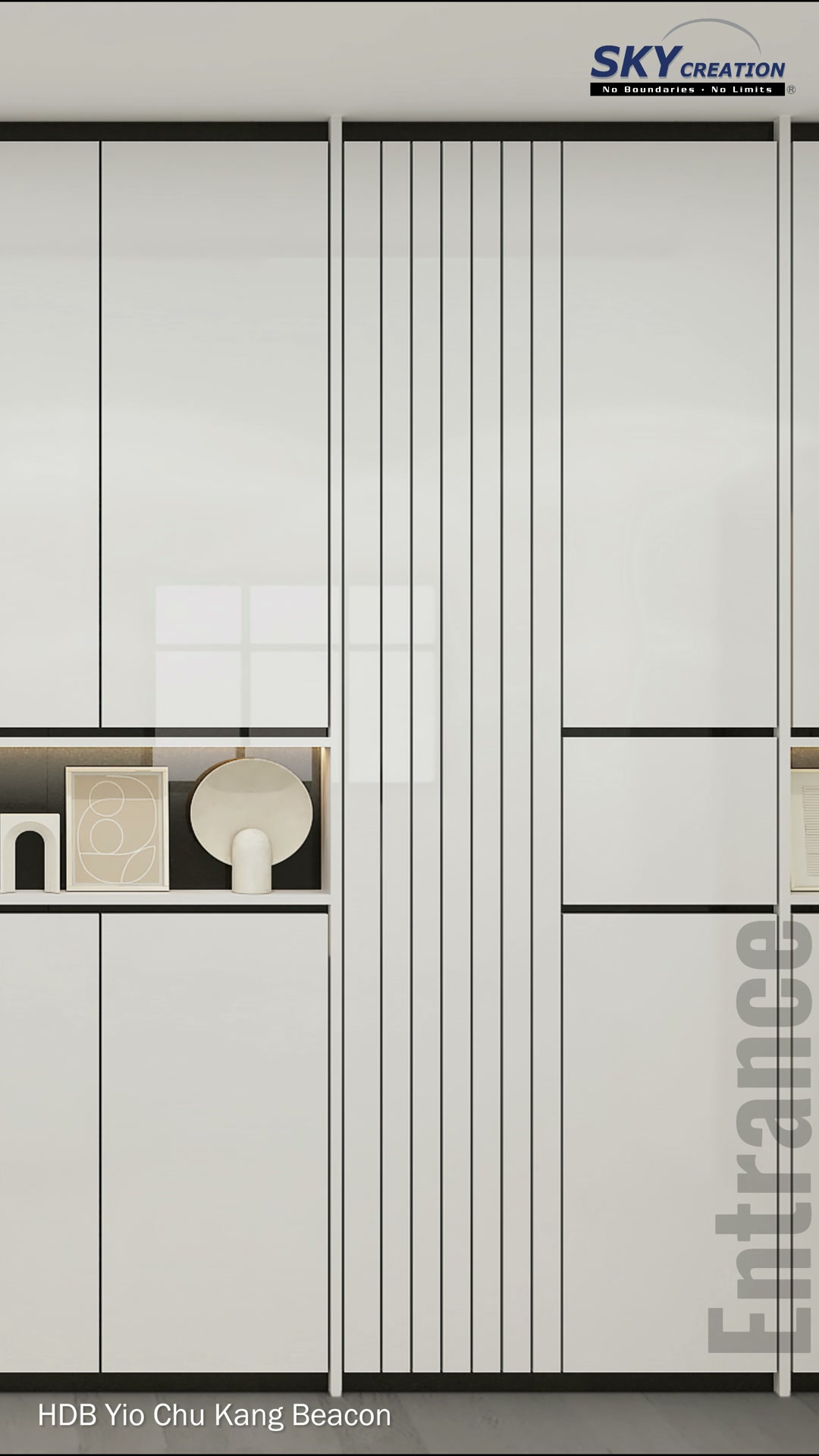 Yio Chu Kang Beacon transition from the fitted entrance wall toward the dining zone