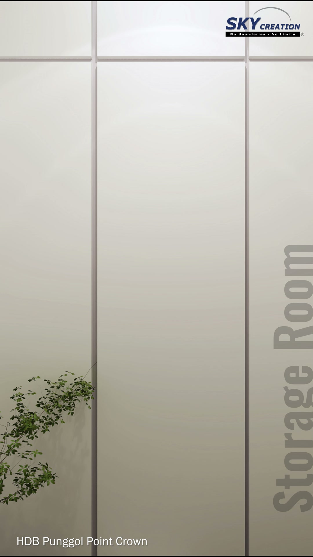 Punggol Point Crown storage room with flush full-height cabinetry