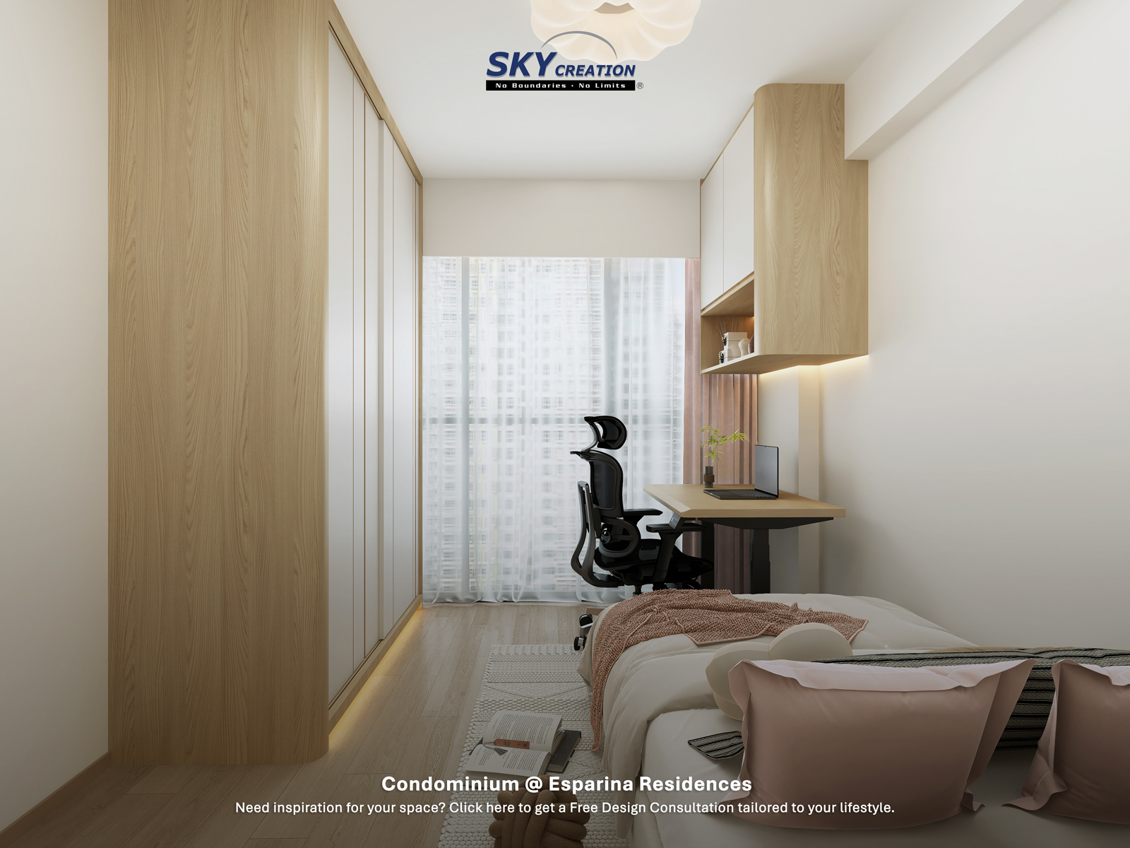 Esparina Residences — bedroom, 3D design visual
