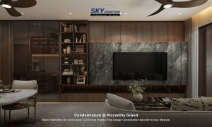 Piccadilly Grand — living area, 3D design visual