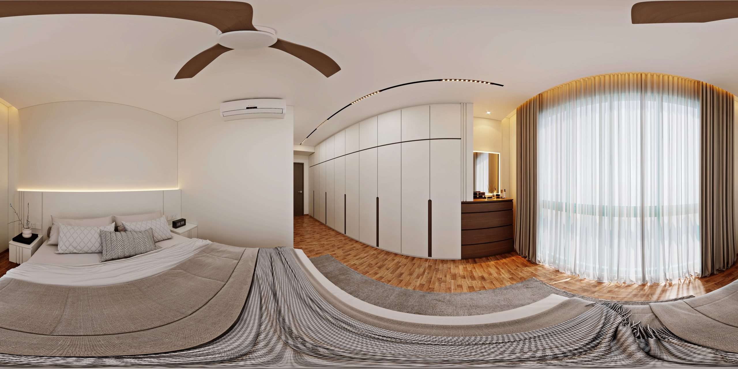 Hazel Park — master bedroom, scandinavian 3D design visual