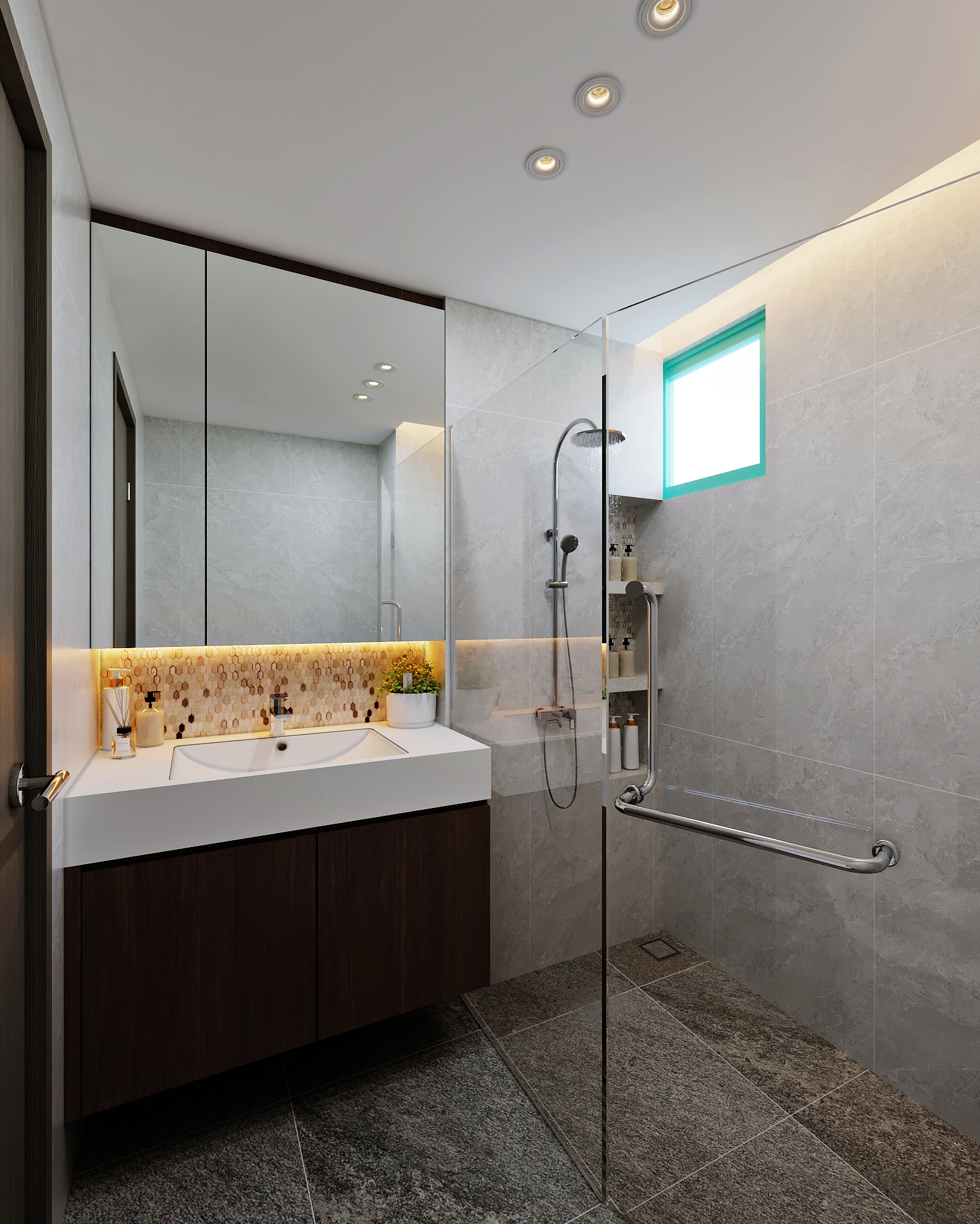 Hazel Park — master bathroom, scandinavian 3D design visual