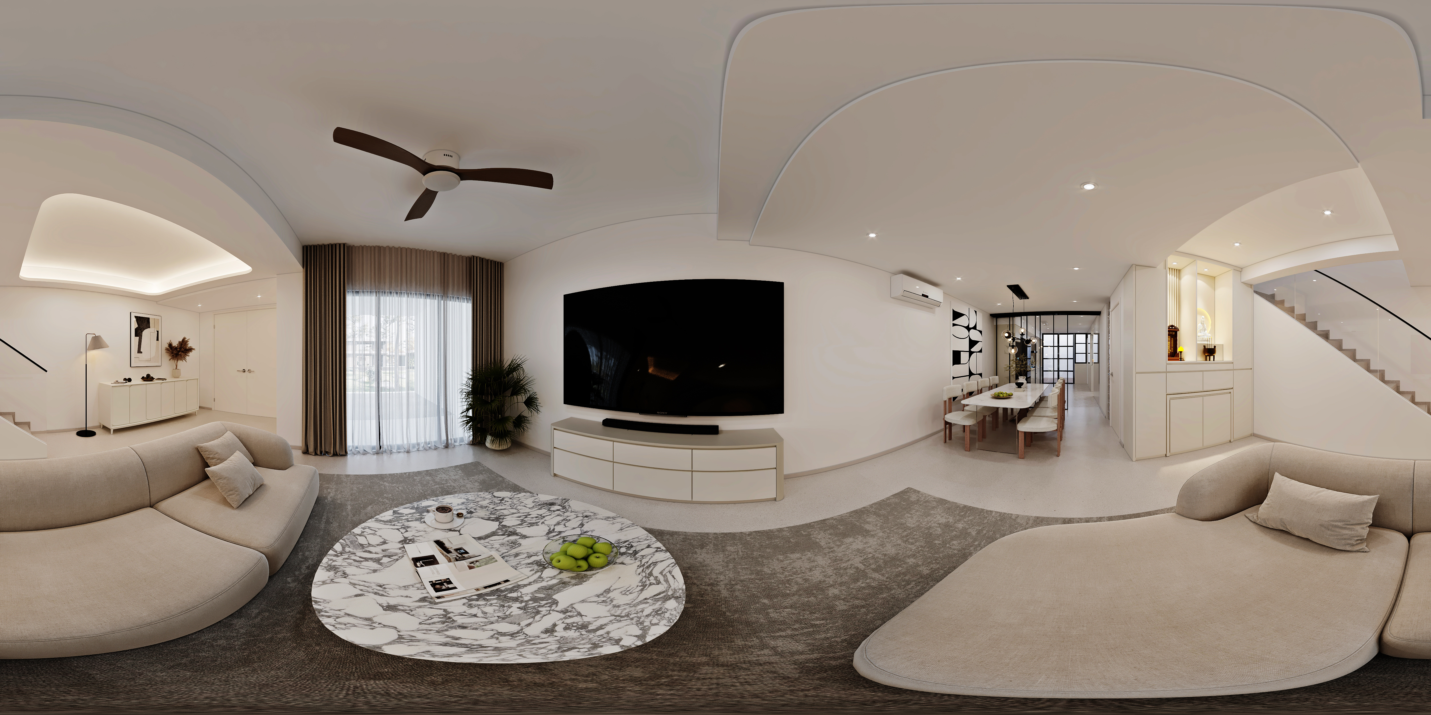Jalan Lengkong Tiga — living, modern minimalist 3D design visual