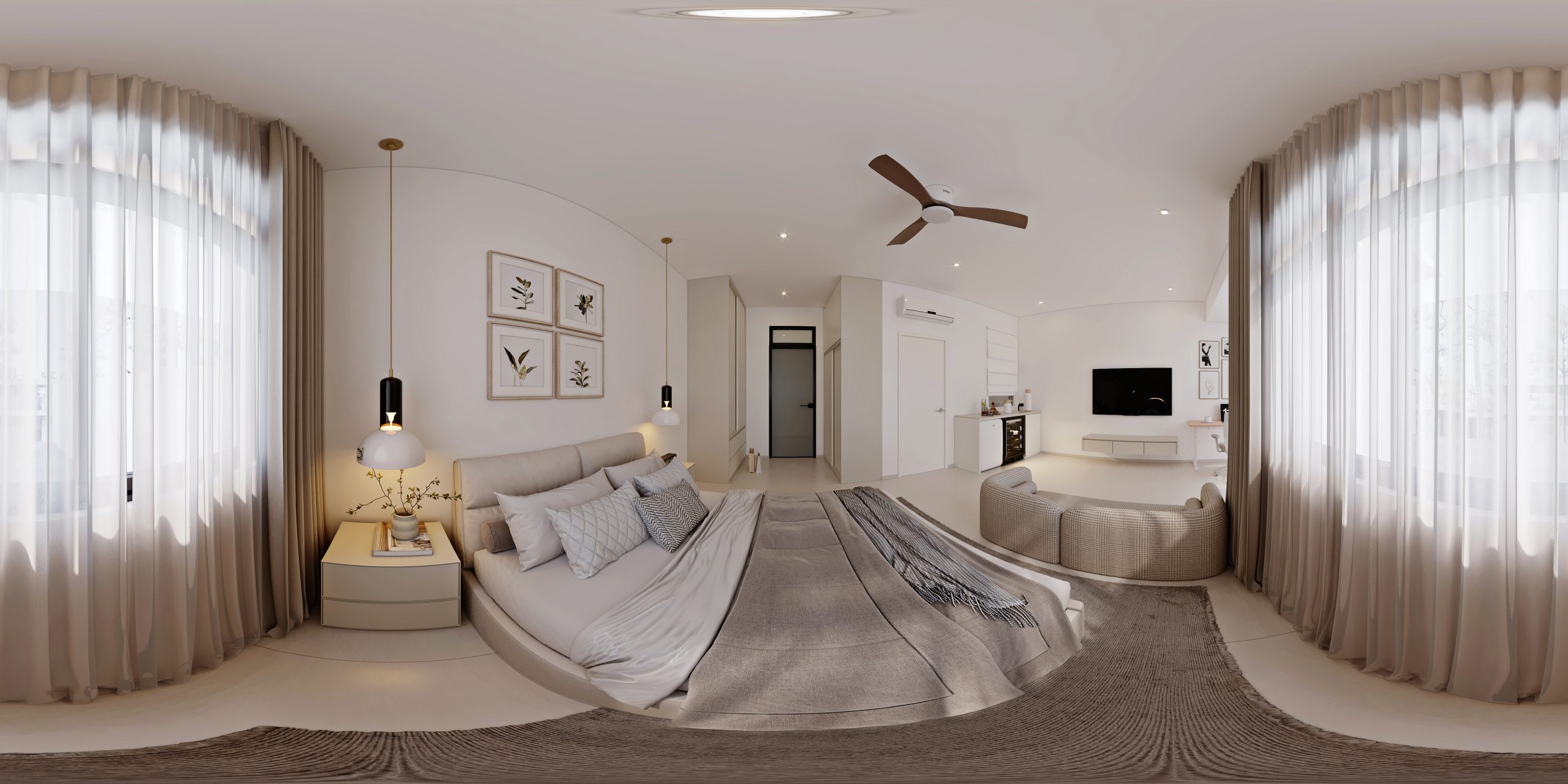 Jalan Lengkong Tiga — master bedroom, modern minimalist 3D design visual