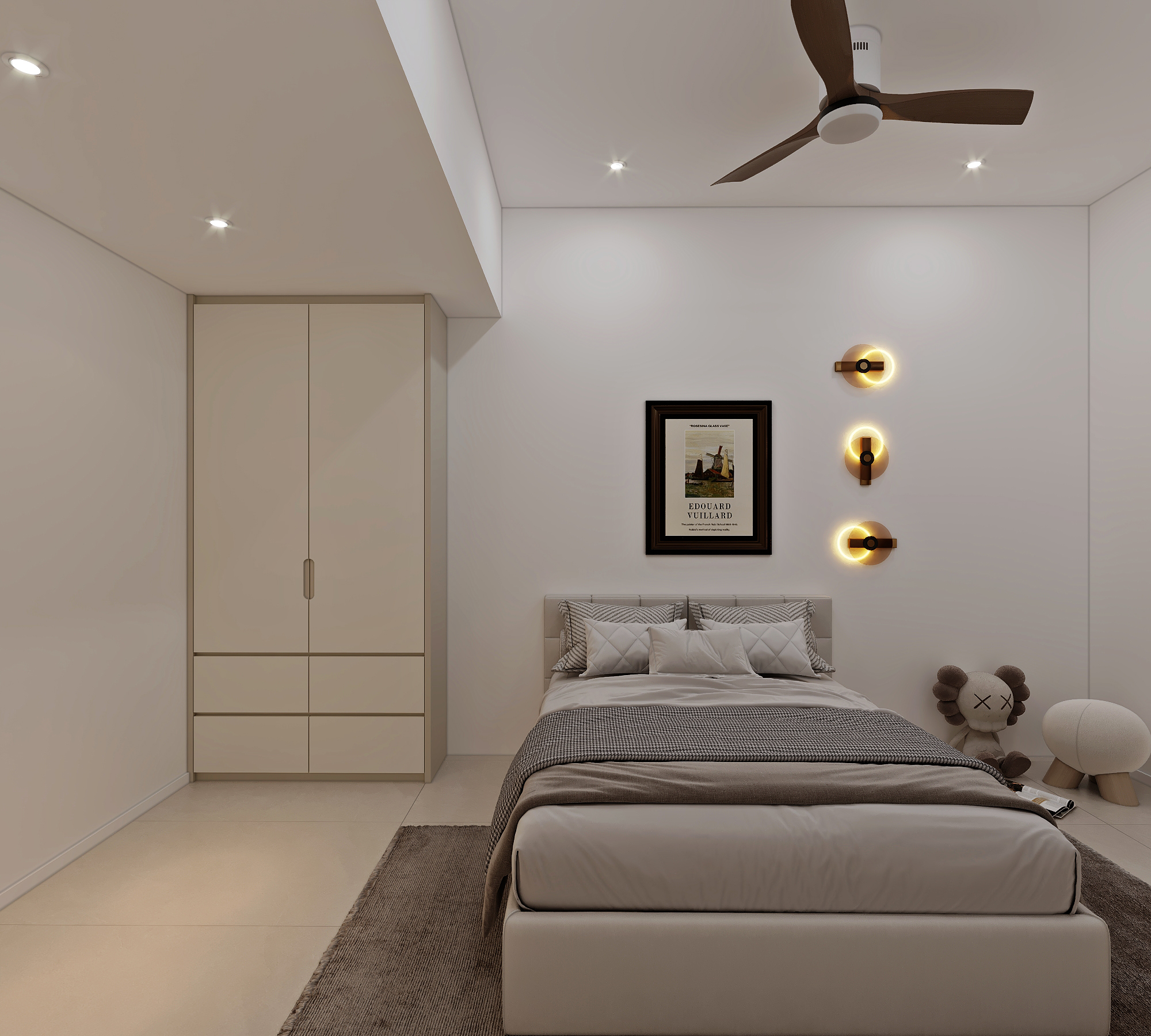 Jalan Lengkong Tiga — bedroom 2, modern minimalist 3D design visual