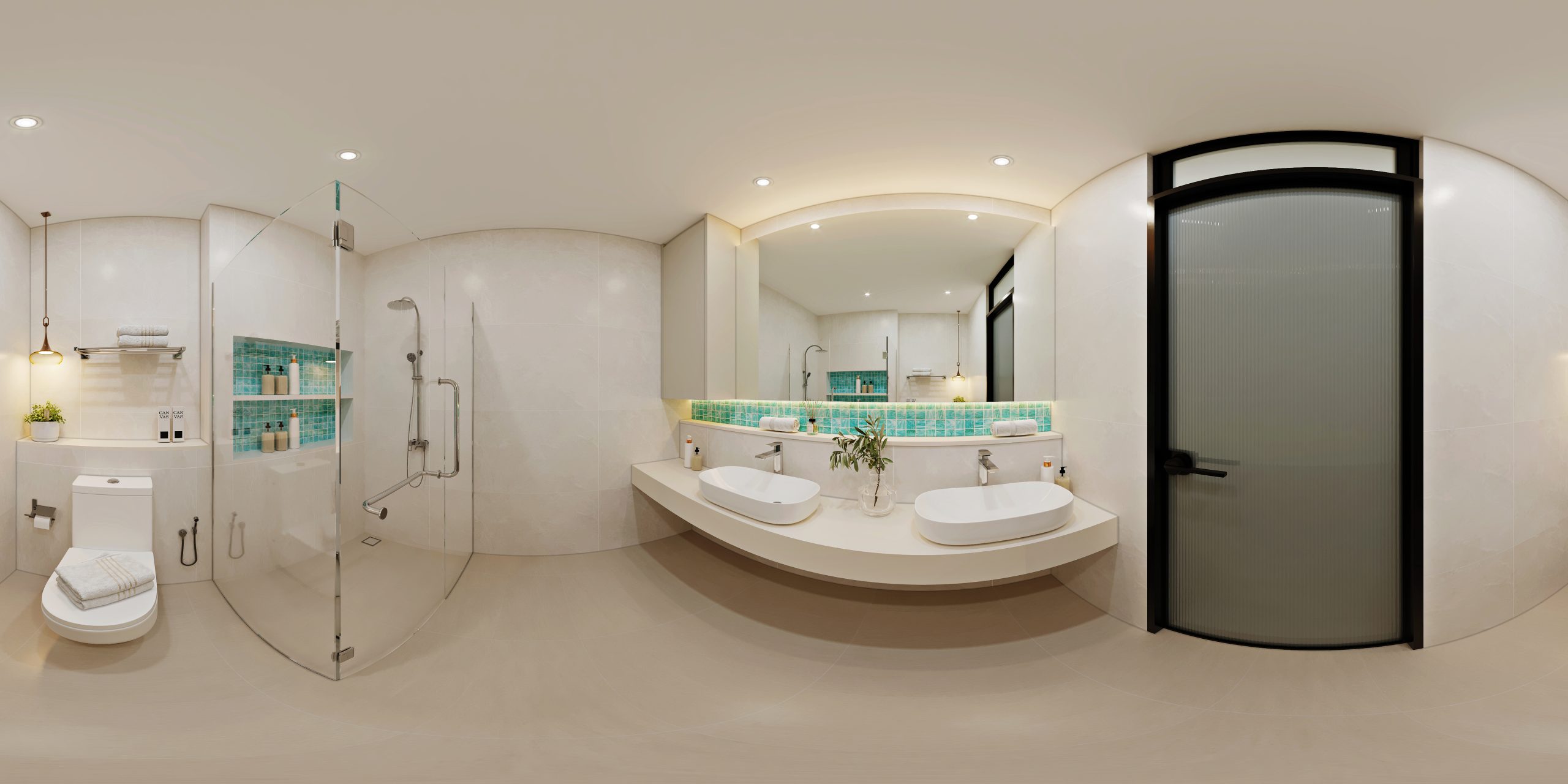 Jalan Lengkong Tiga — master bathroom, modern minimalist 3D design visual