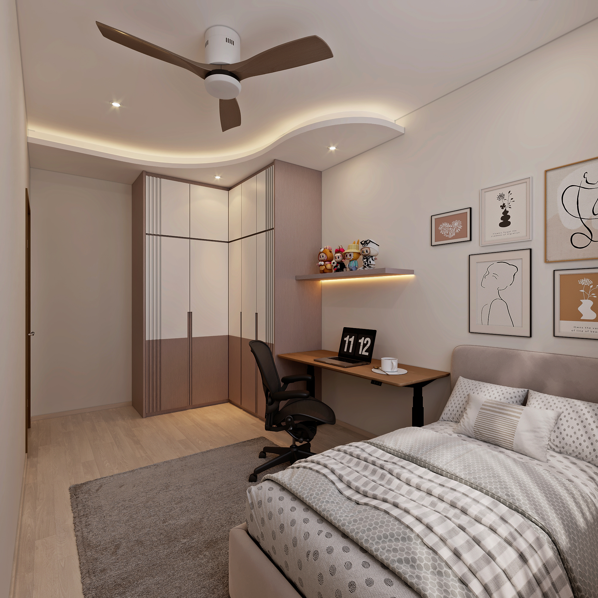 Cashew Terrace — bedroom 3, scandinavian 3D design visual