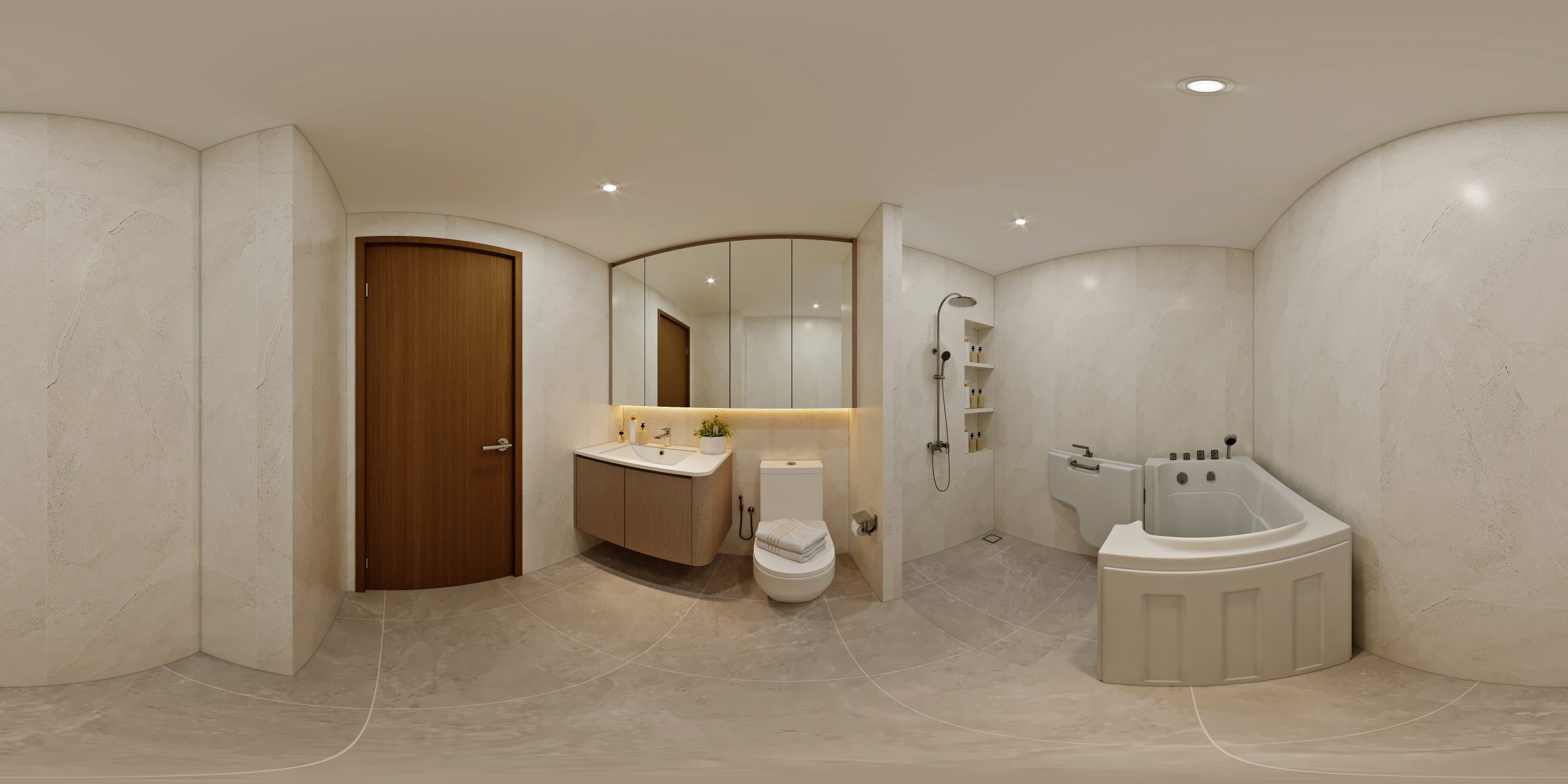 Cashew Terrace — master bathroom, scandinavian 3D design visual
