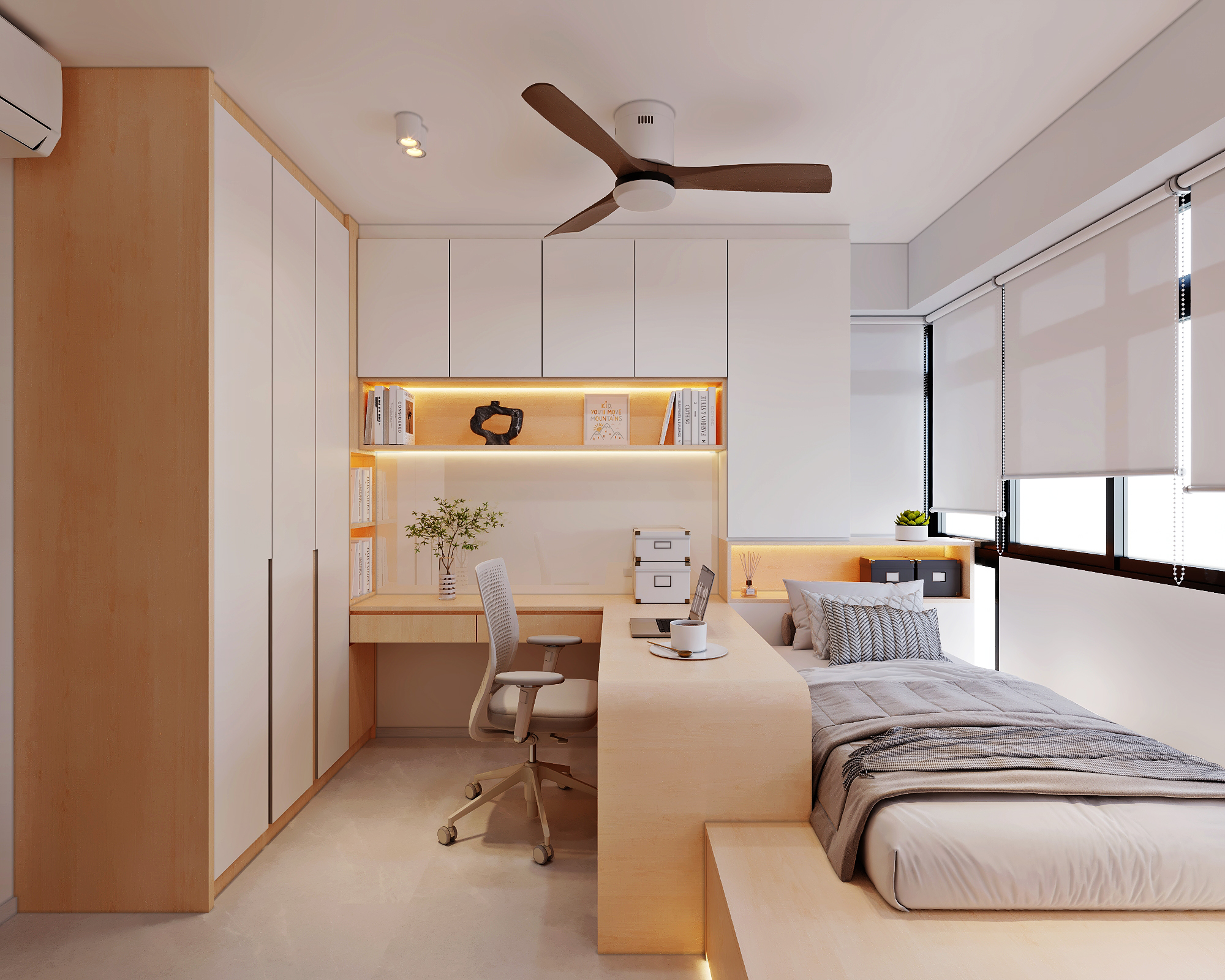 HDB Lorong 2 Toa Payoh — bedroom 3, modern scandinavian 3D design visual