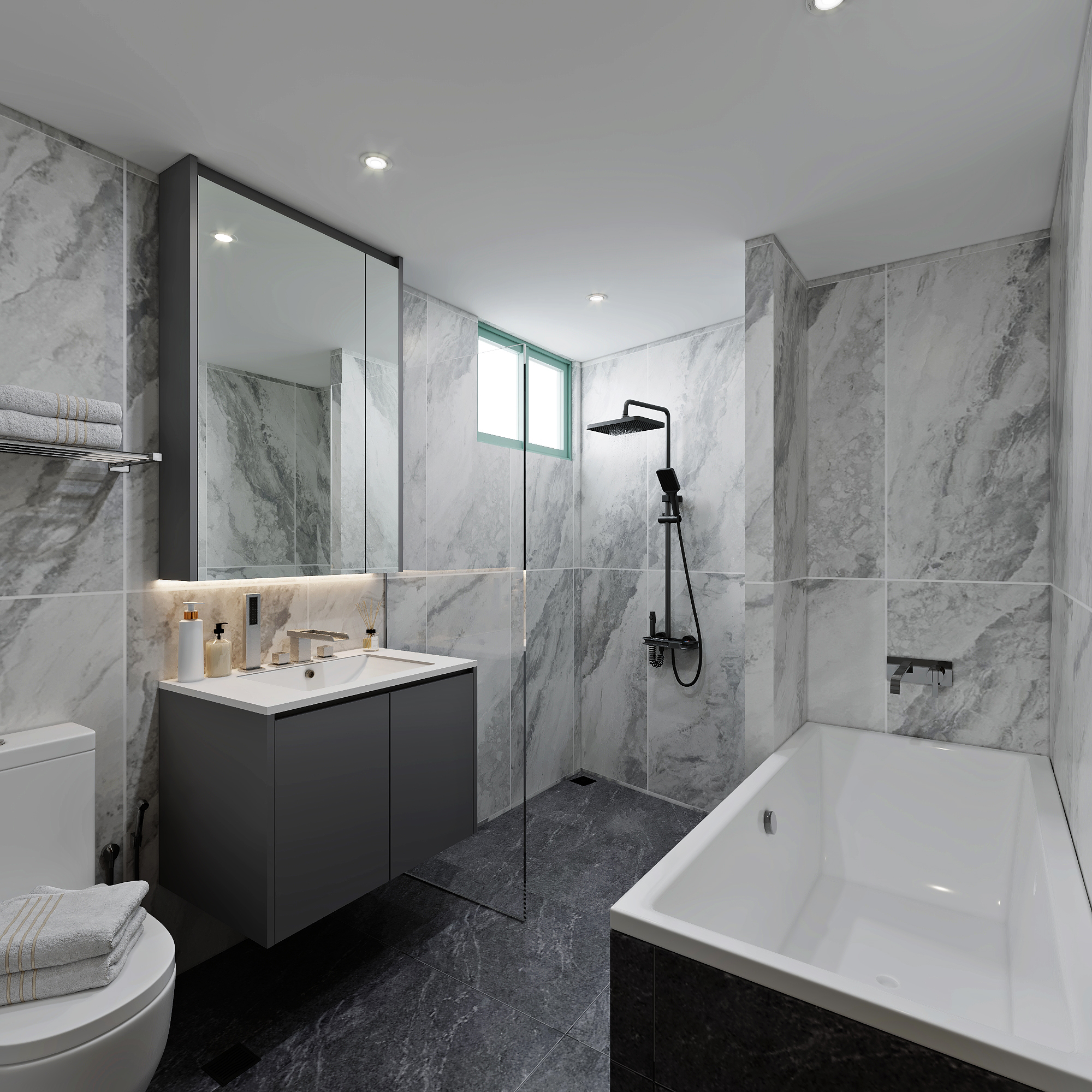 Signature Park — master bathroom, modern 3D design visual