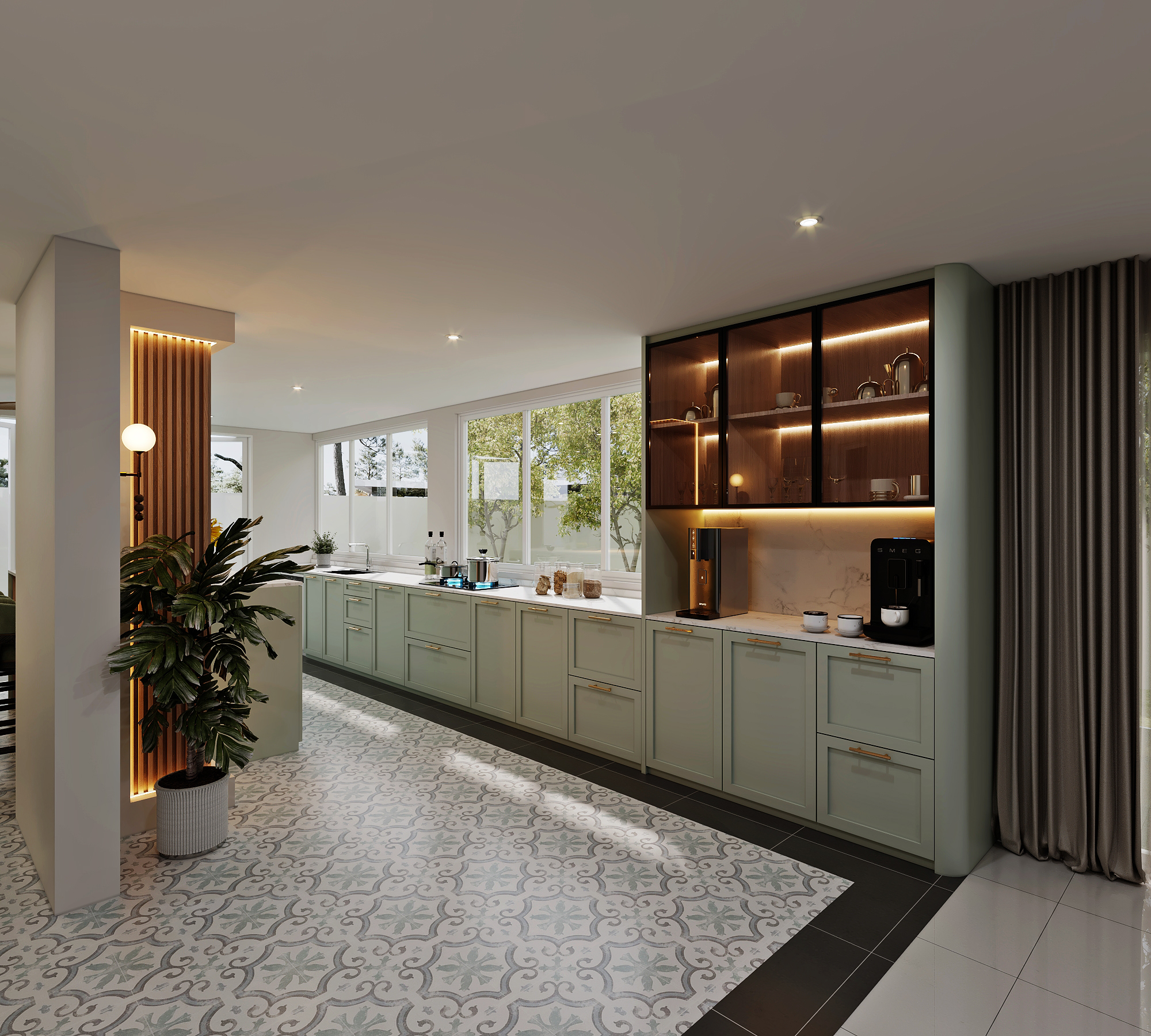 Loyang Place — kitchen — view 2, modern peranakan 3D design visual