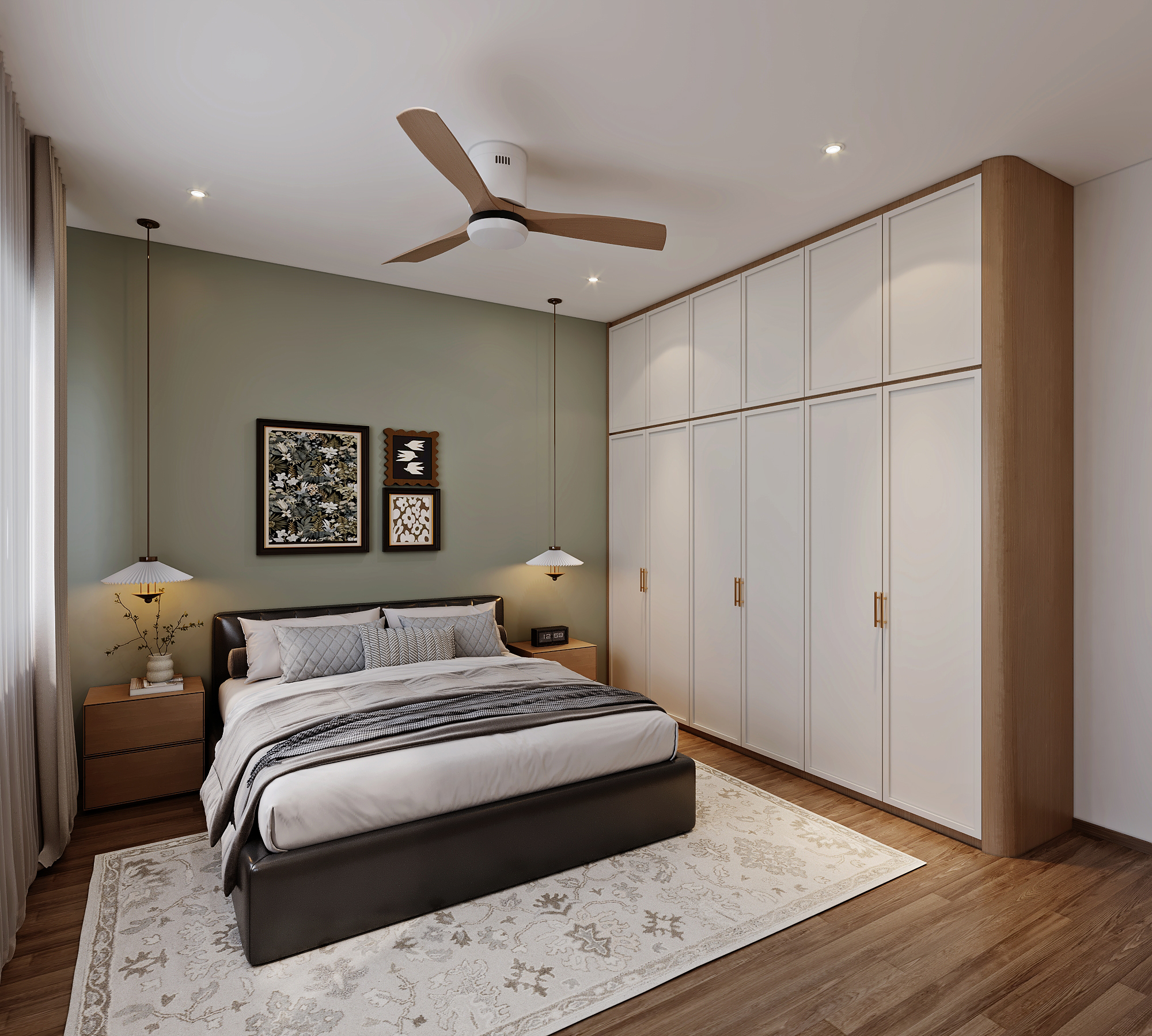 Loyang Place — master bedroom — view 1, modern peranakan 3D design visual