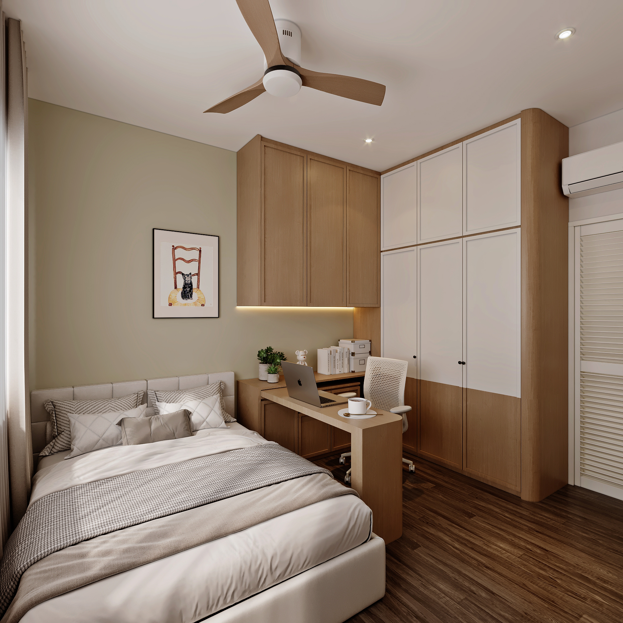 Loyang Place — bedroom 2, modern peranakan 3D design visual