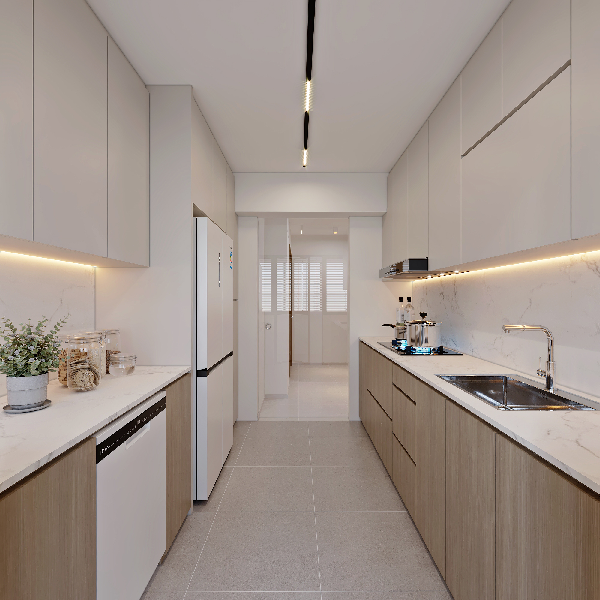HDB Bishan Street 13 — kitchen, scandinavian 3D design visual