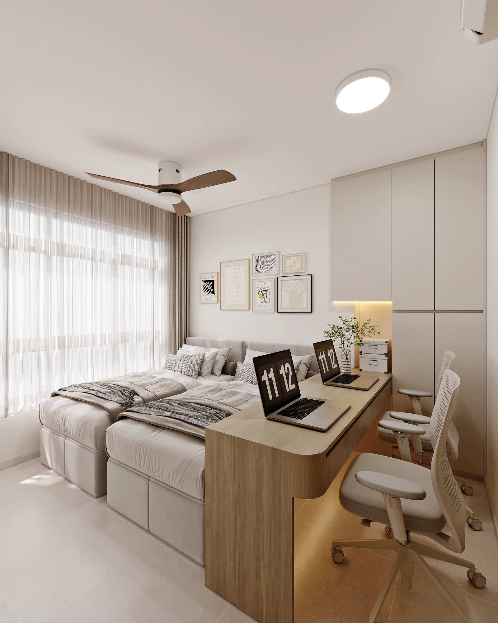 HDB Bishan Street 13 — bedroom 2, scandinavian 3D design visual