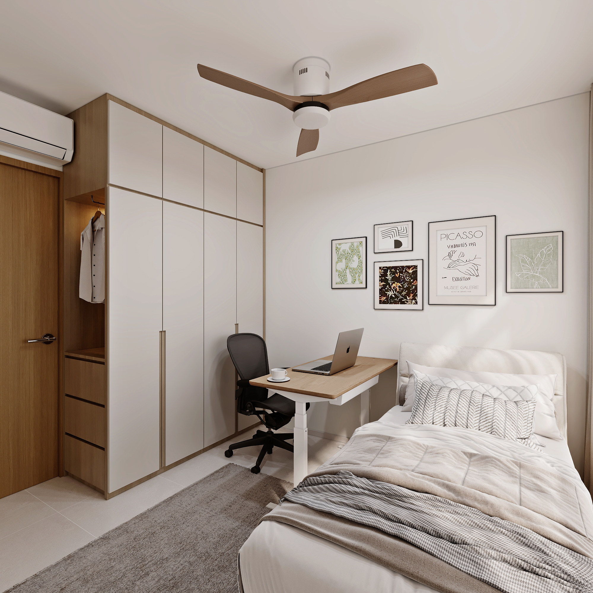 HDB Bishan Street 13 — bedroom 3, scandinavian 3D design visual