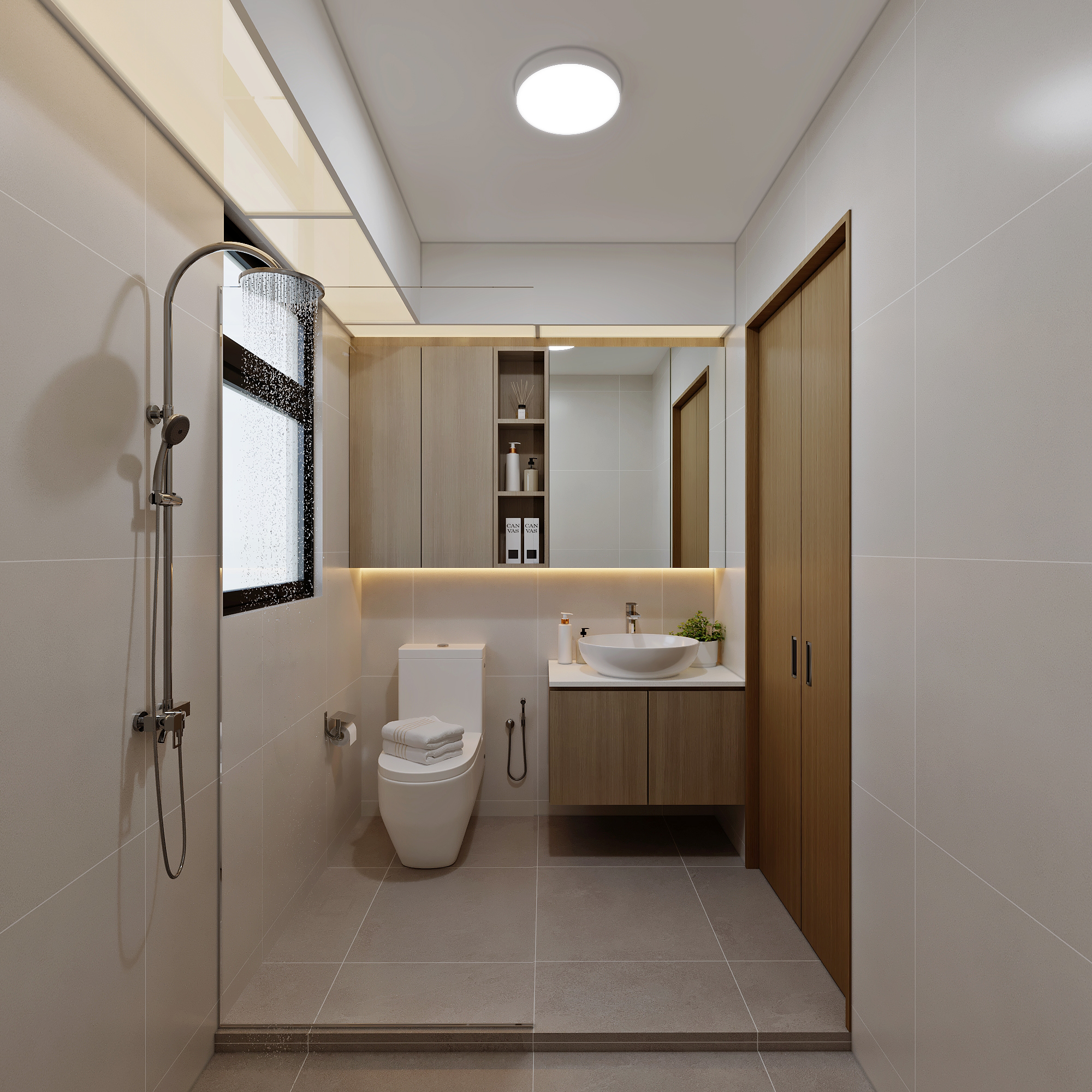 HDB Bishan Street 13 — master bathroom, scandinavian 3D design visual