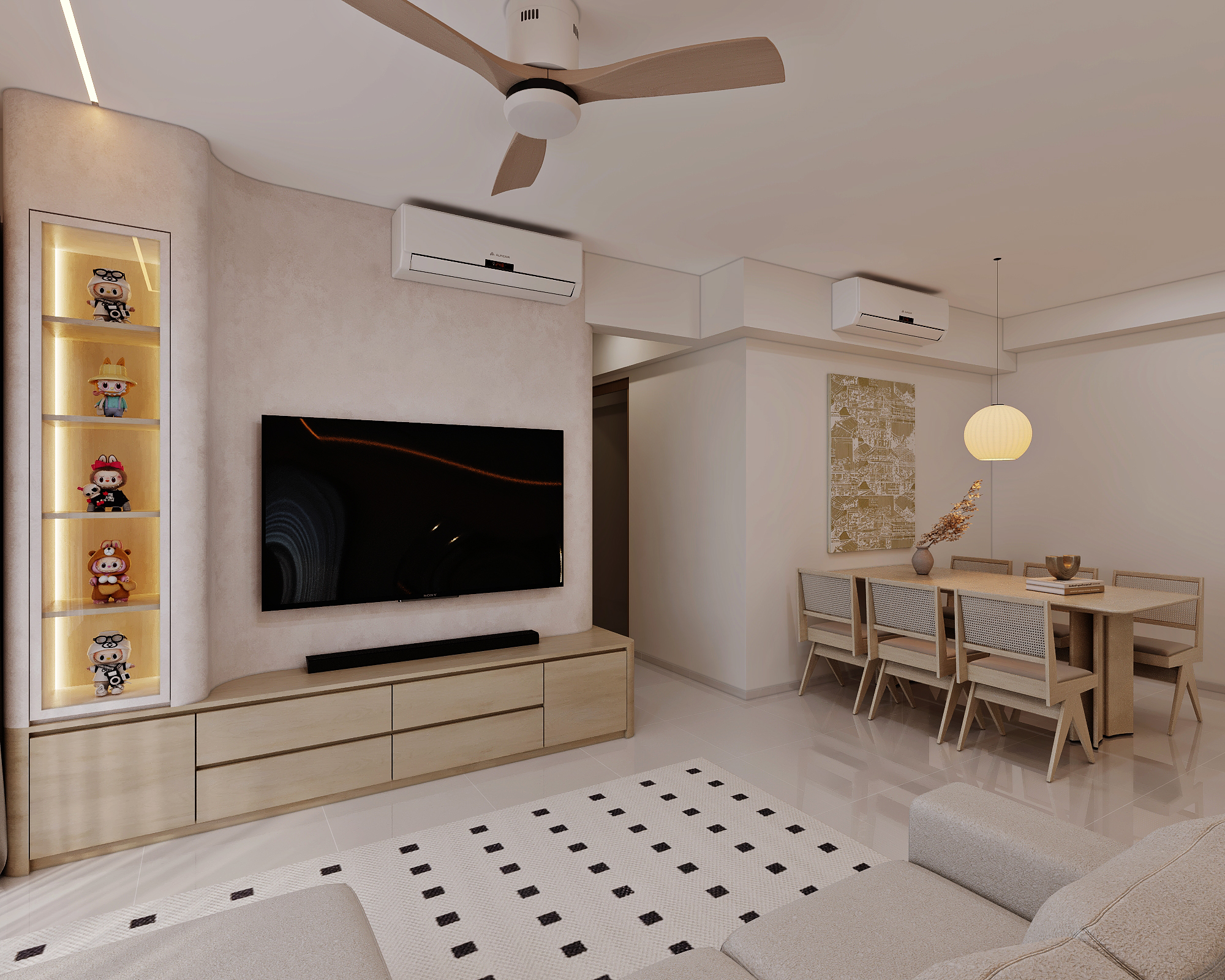 Yio Chu Kang Road — living, scandinavian 3D design visual