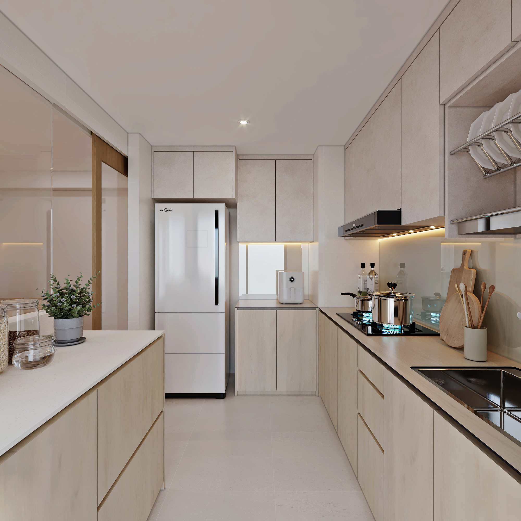 Yio Chu Kang Road — kitchen, scandinavian 3D design visual