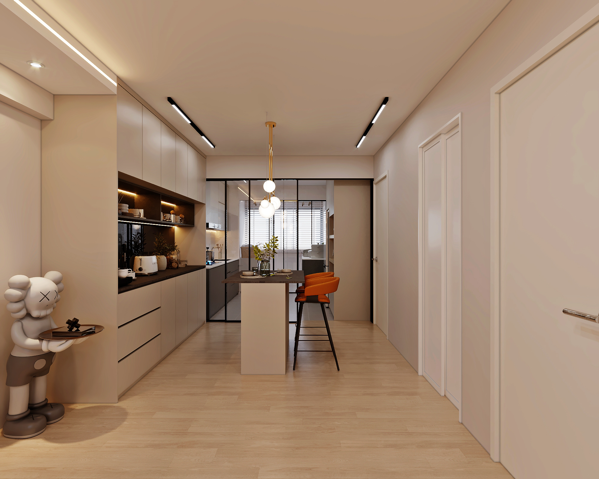 HDB Bishan Street 13 — living, modern scandinavian 3D design visual