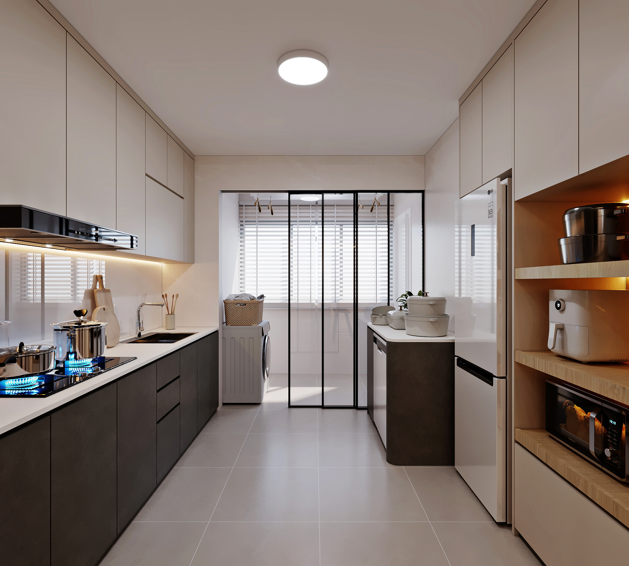 HDB Bishan Street 13 — kitchen, modern scandinavian 3D design visual
