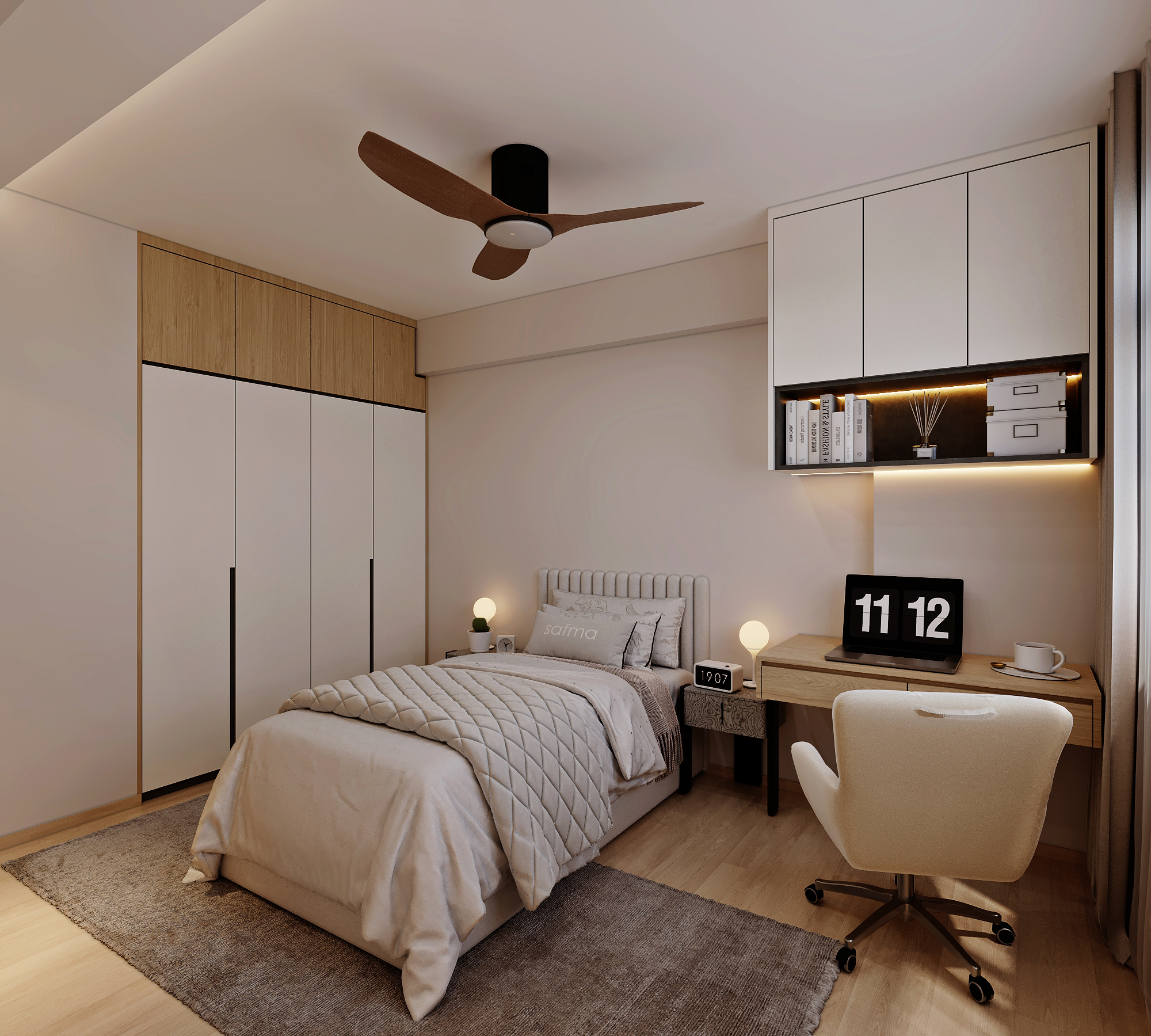 HDB Bishan Street 13 — bedroom 2, modern scandinavian 3D design visual