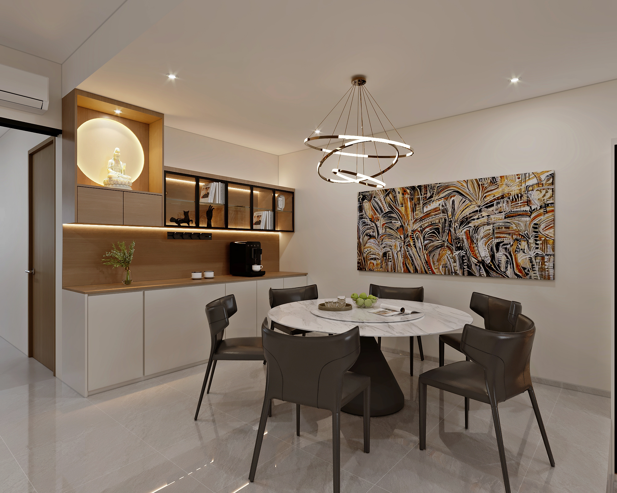 Coronation Road — dining, modern scandinavian 3D design visual